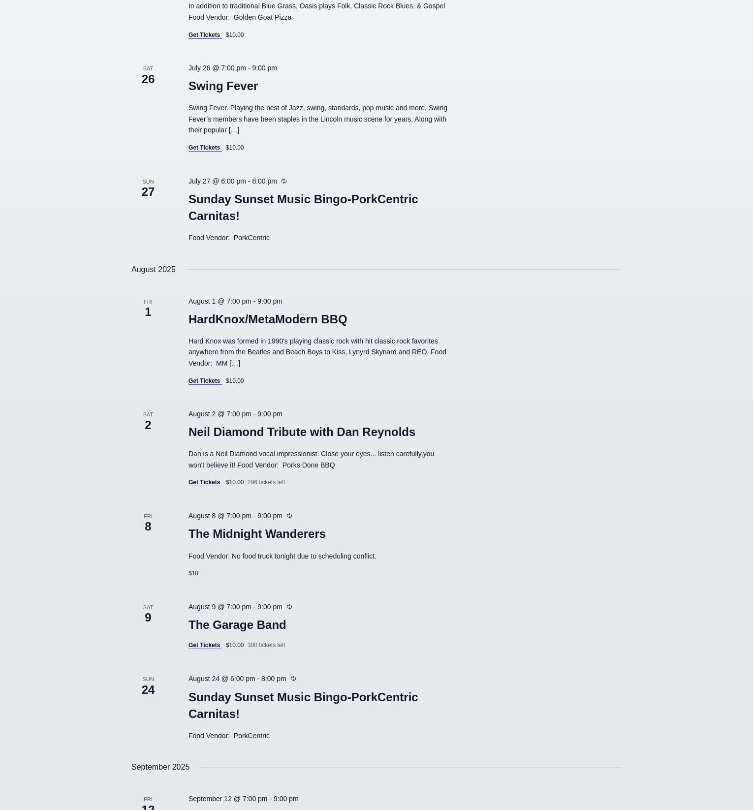 Deer Springs Winery Menu