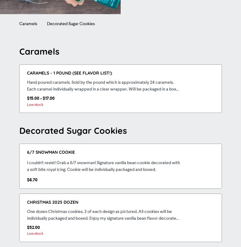 Louie's Custom Cookies Menu