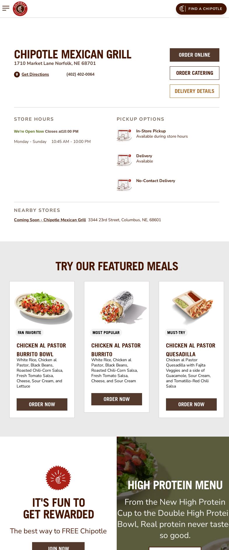 Chipotle Mexican Grill Menu