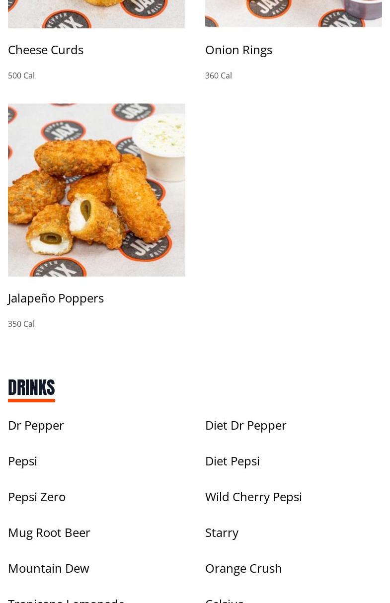 PepperJax Grill Menu
