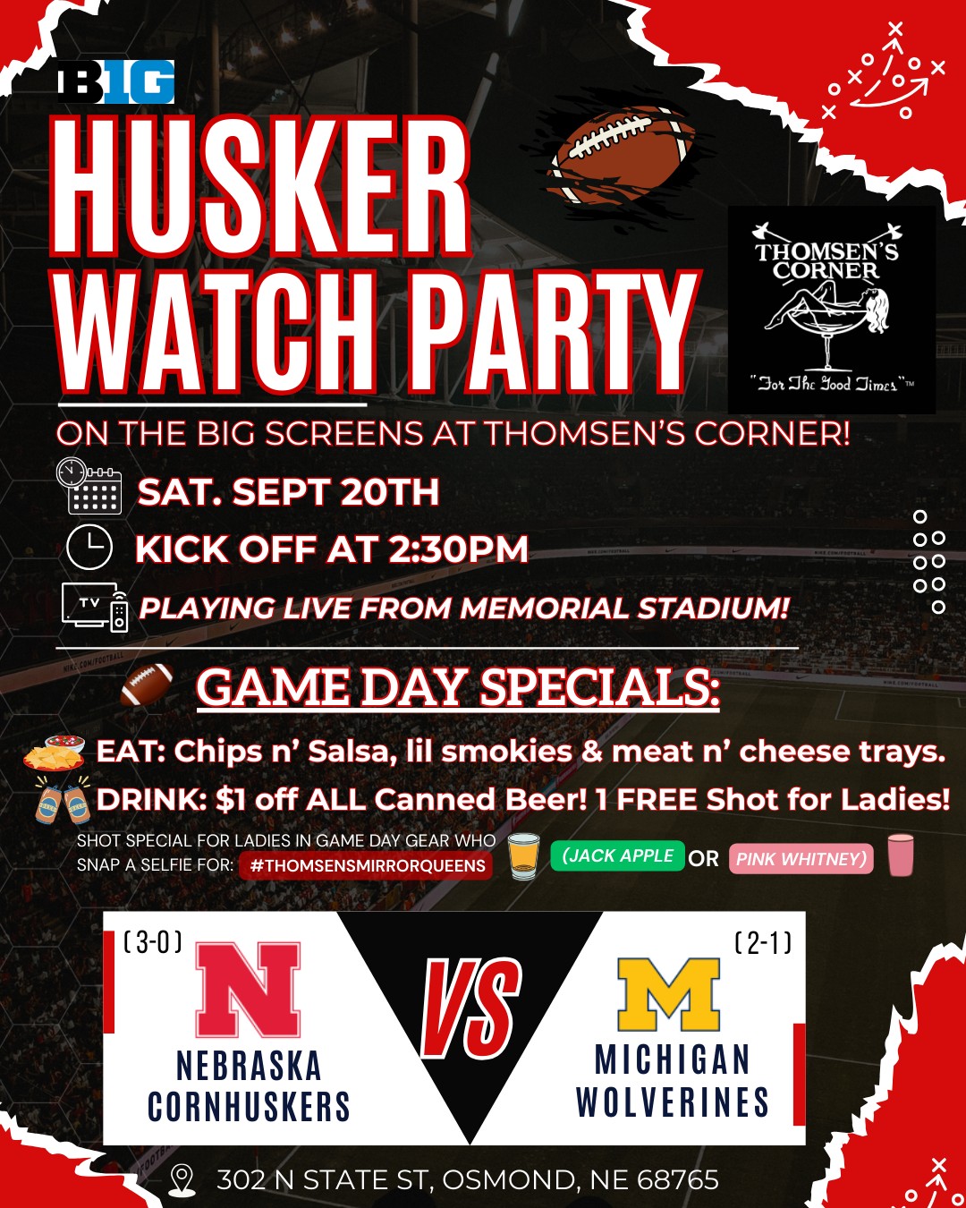 Thomsen's Corner Menu