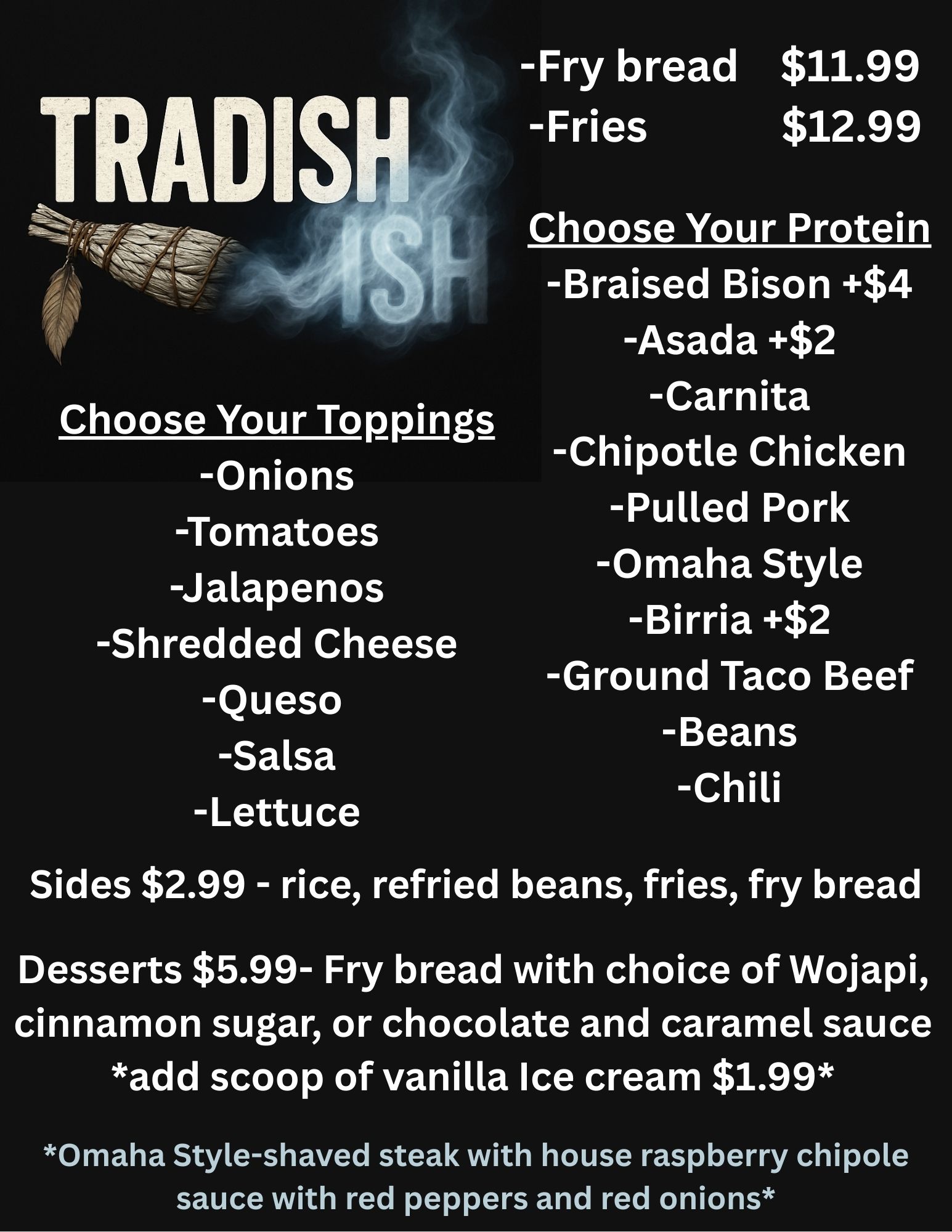 Tradish(ish) Menu