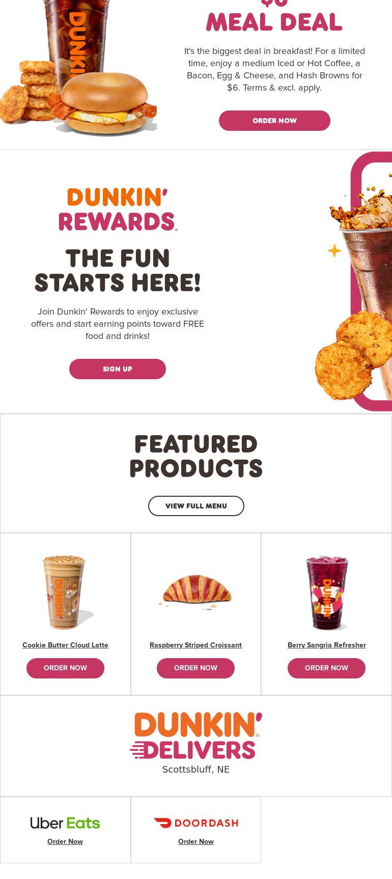 Dunkin' Menu