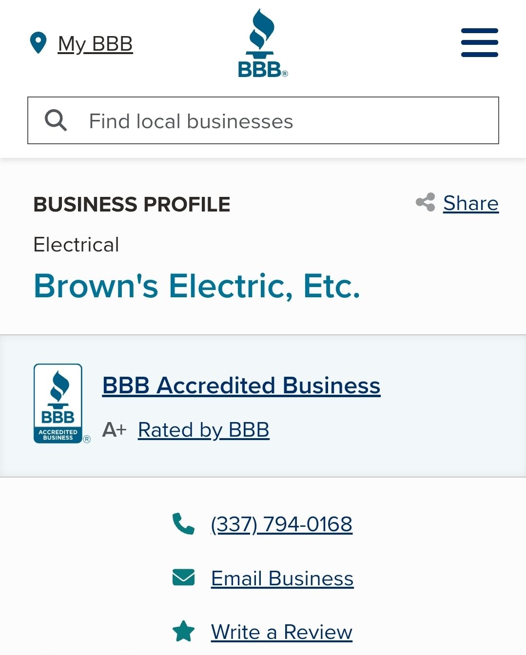 Brown Electric and Trenching LLC