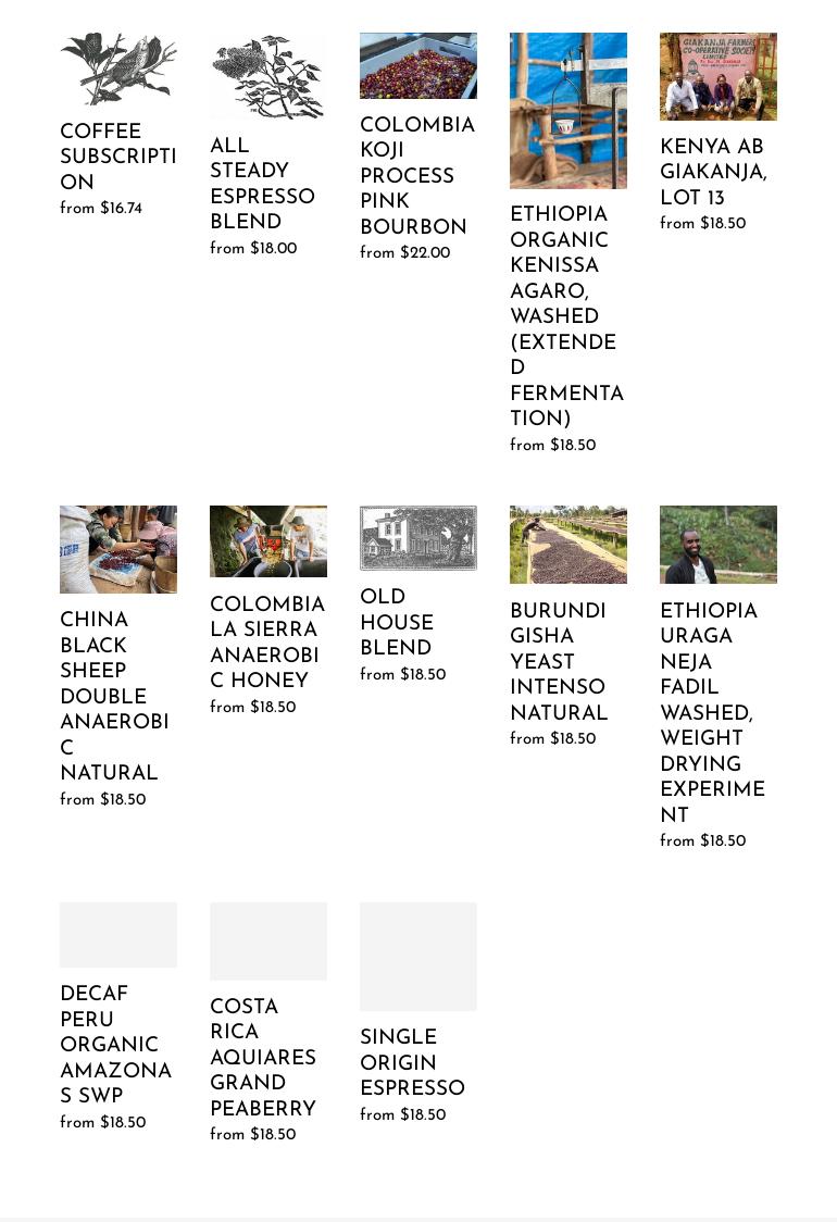 East Alstead Roasting Co. Menu