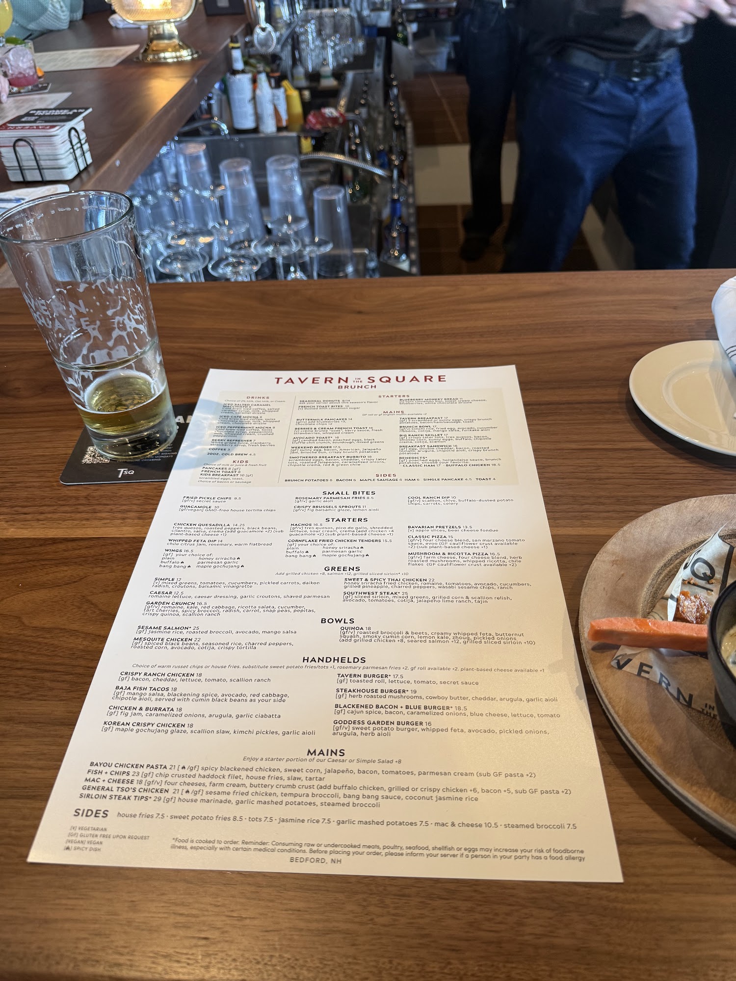 Tavern in the Square Menu