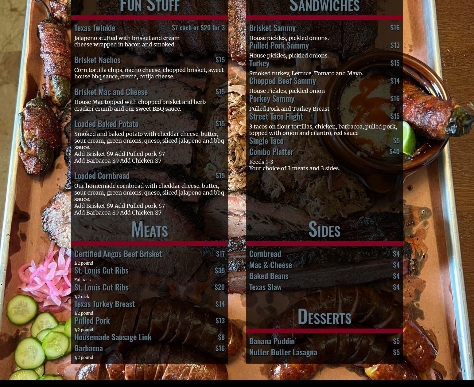 Lithermans Brewing Company Menu