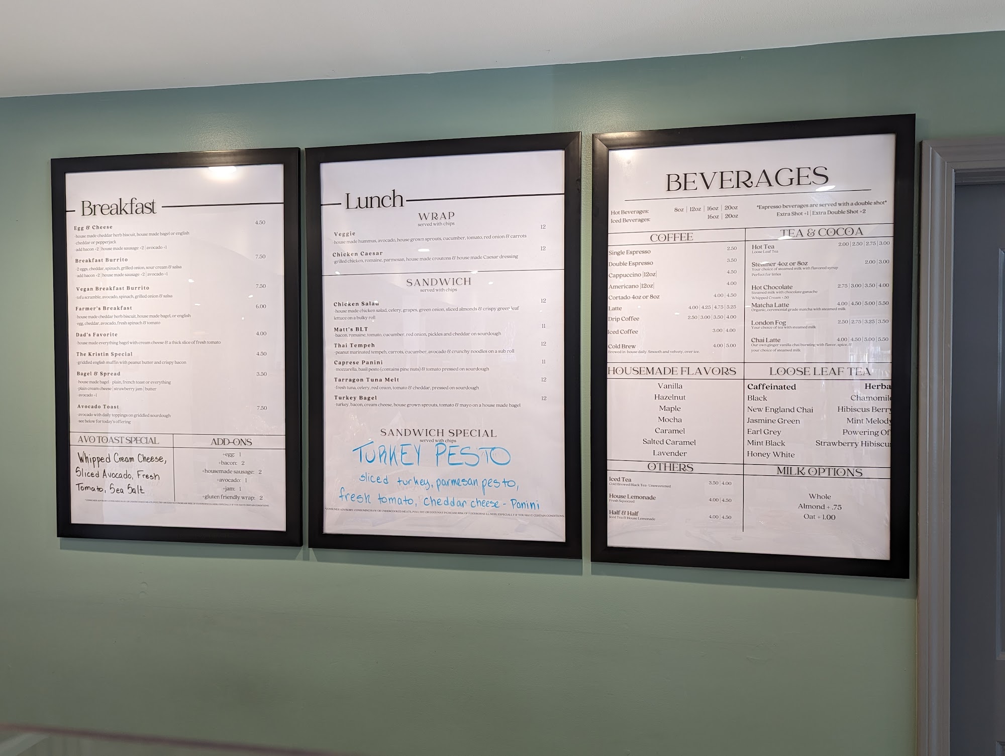 Blooms and Brews Cafe Menu