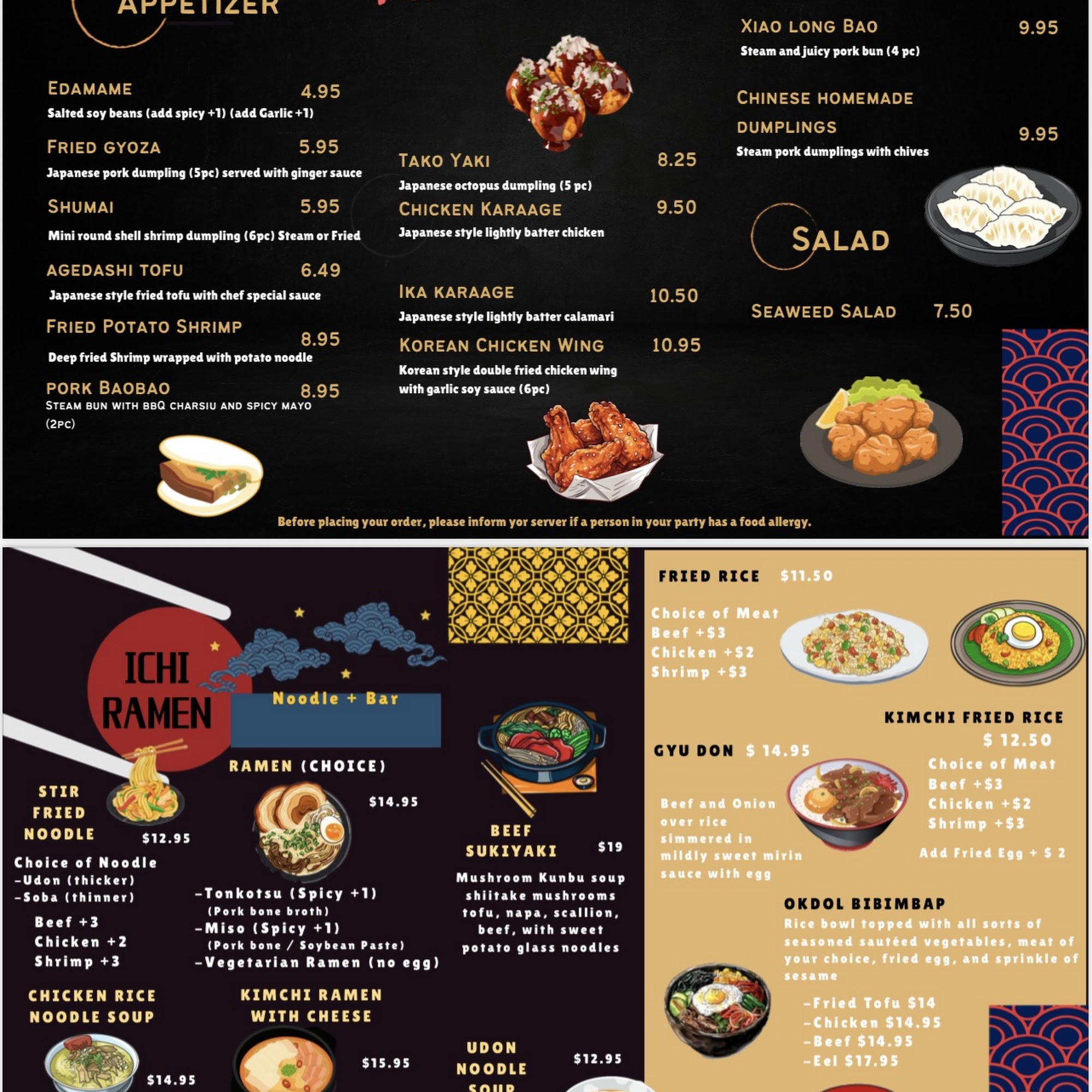 Ichi Ramen Menu