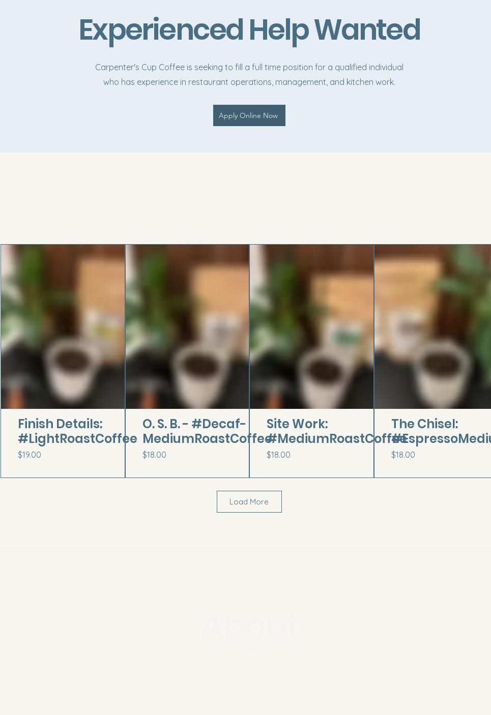 Carpenter's Cup Coffee Menu