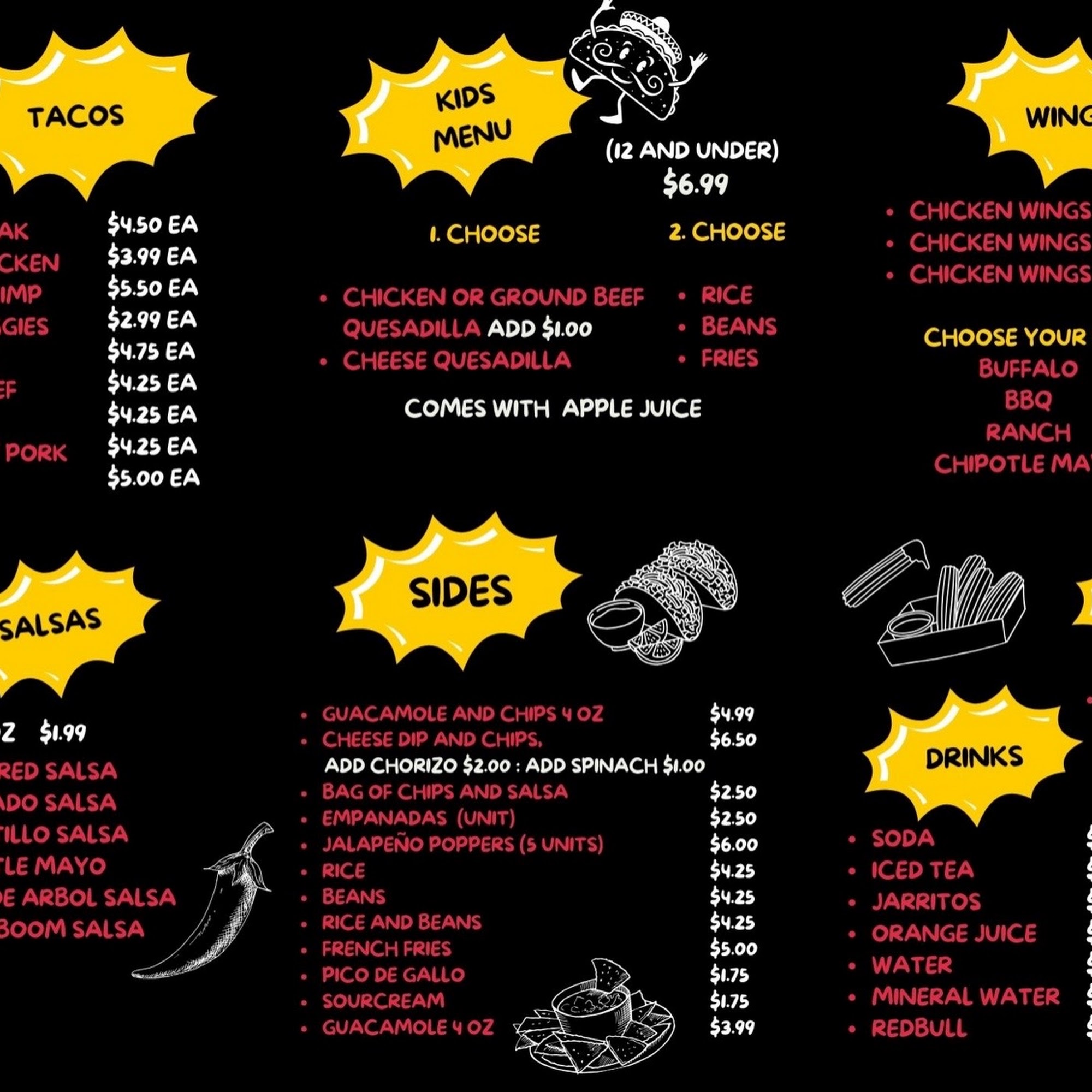 HUGO’S MEXICAN GRILL Menu