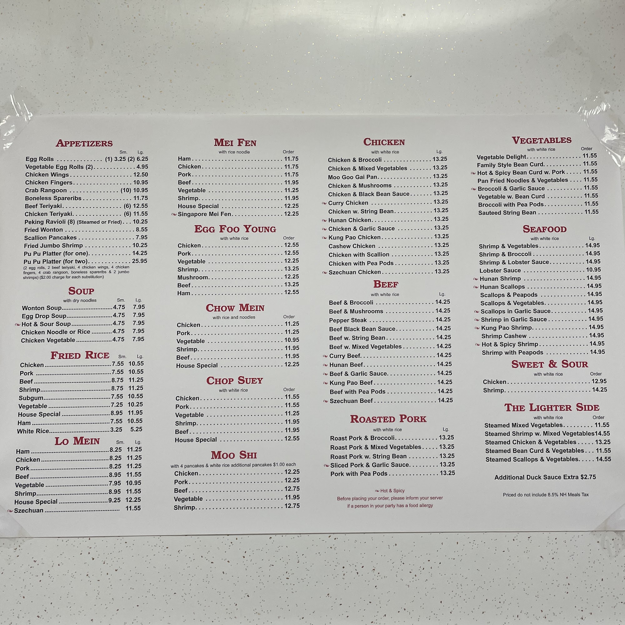 Kai's Kitchen Menu