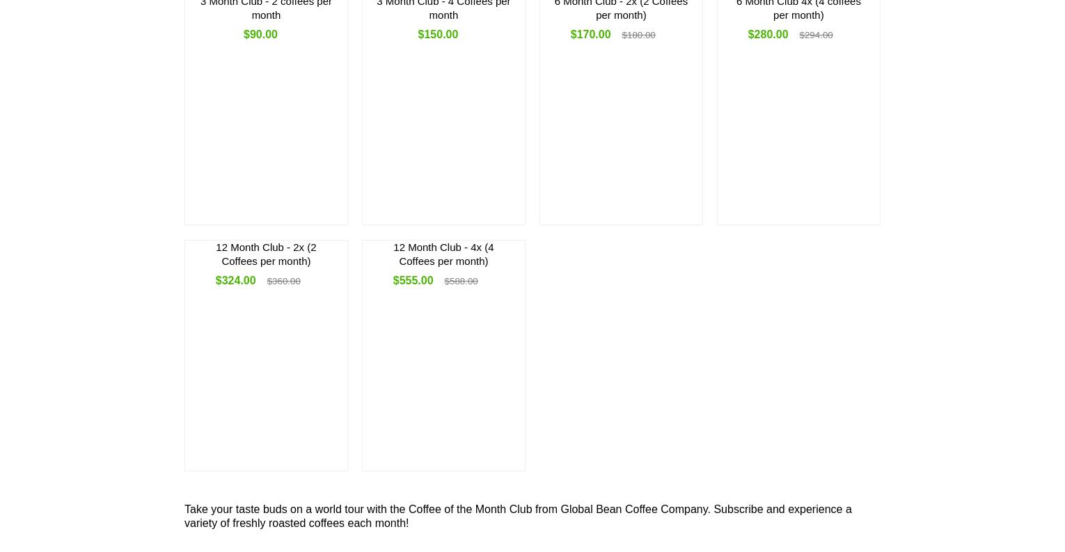 Global Bean Coffee Company Menu