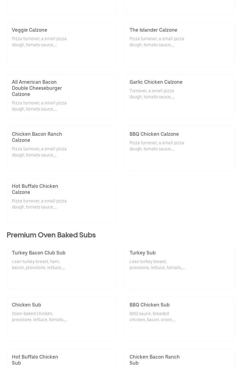 Cristy's Pizza Menu
