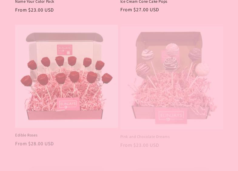 Elinjays Cake Poppery Menu