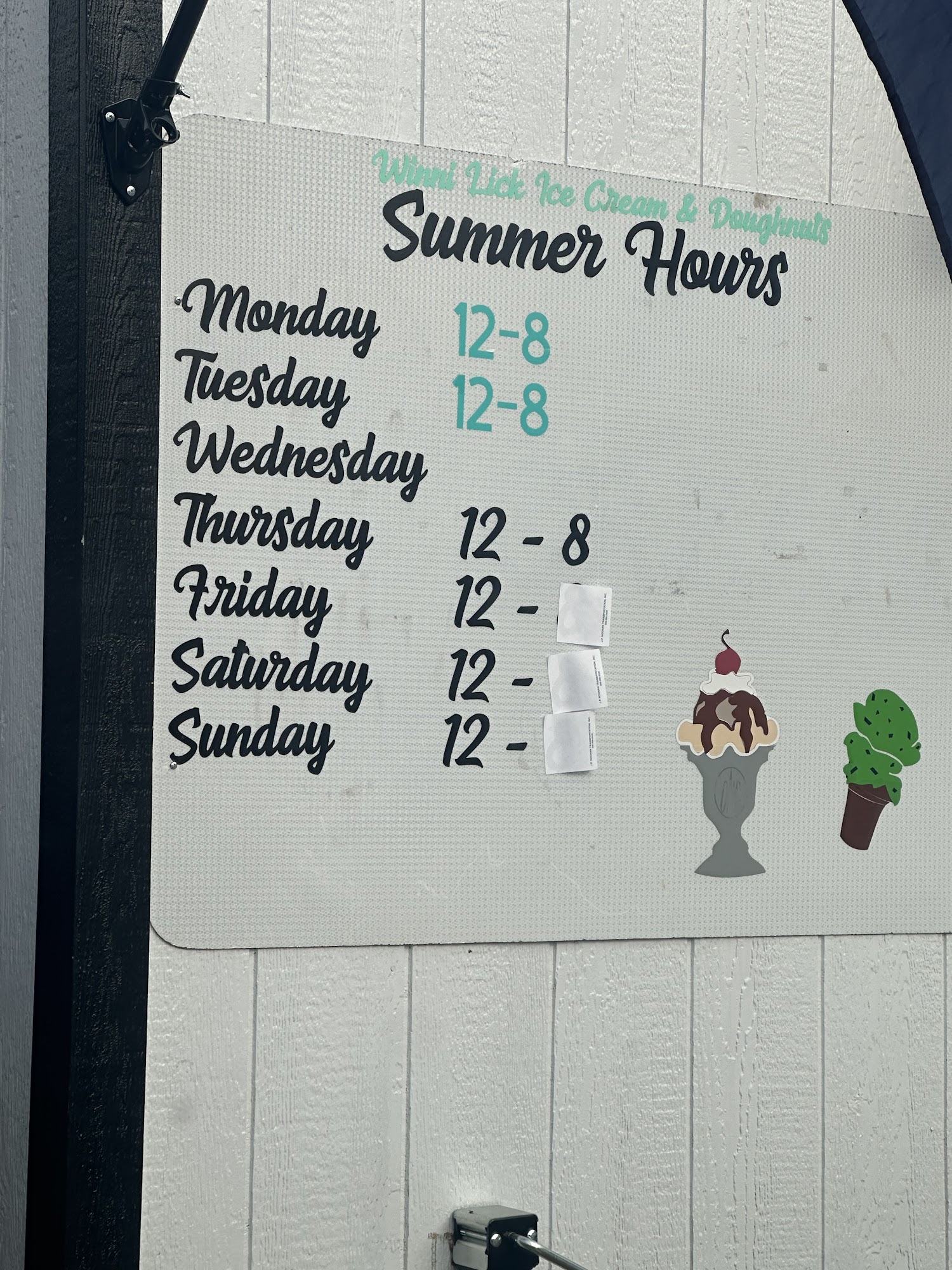 Winni Lick Ice Cream & Doughnuts Menu