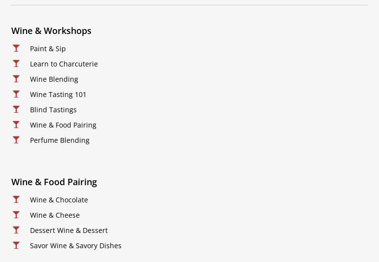 Seven Birches Winery Menu