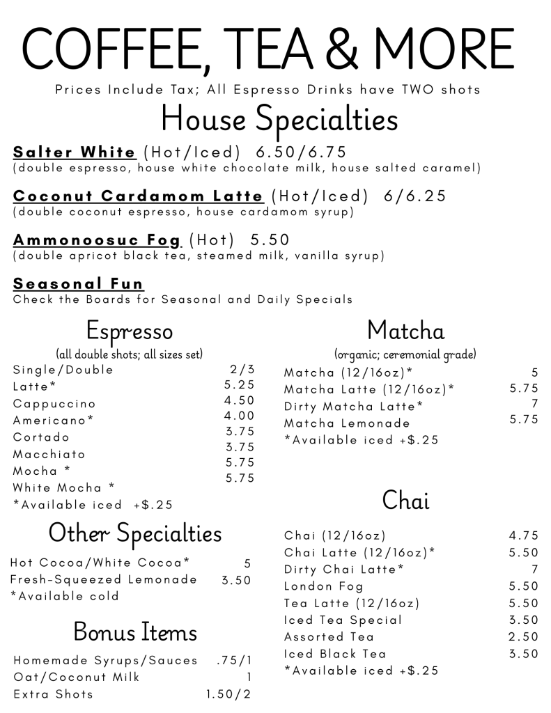 Wildflour Cafe Menu