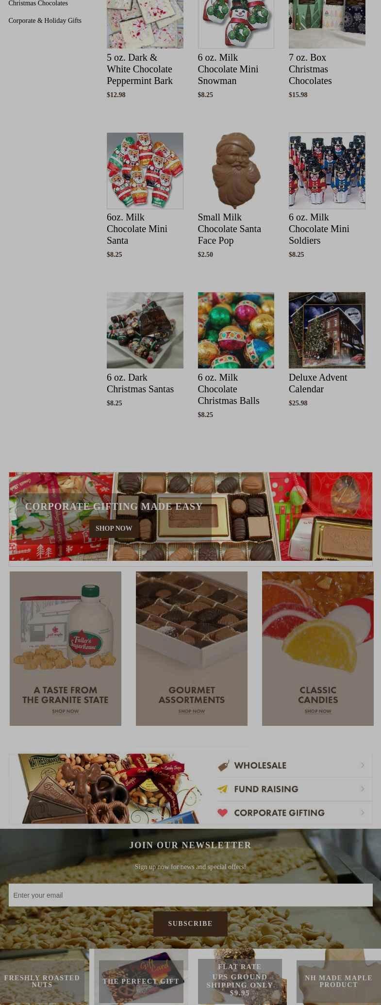 Granite State Candy Shop Menu