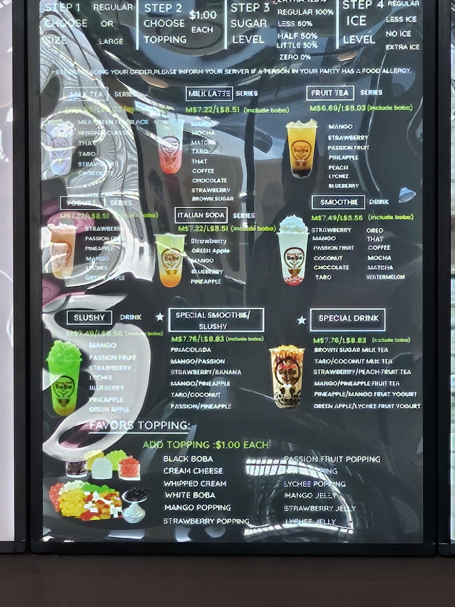 Henghai Boba Tea Menu