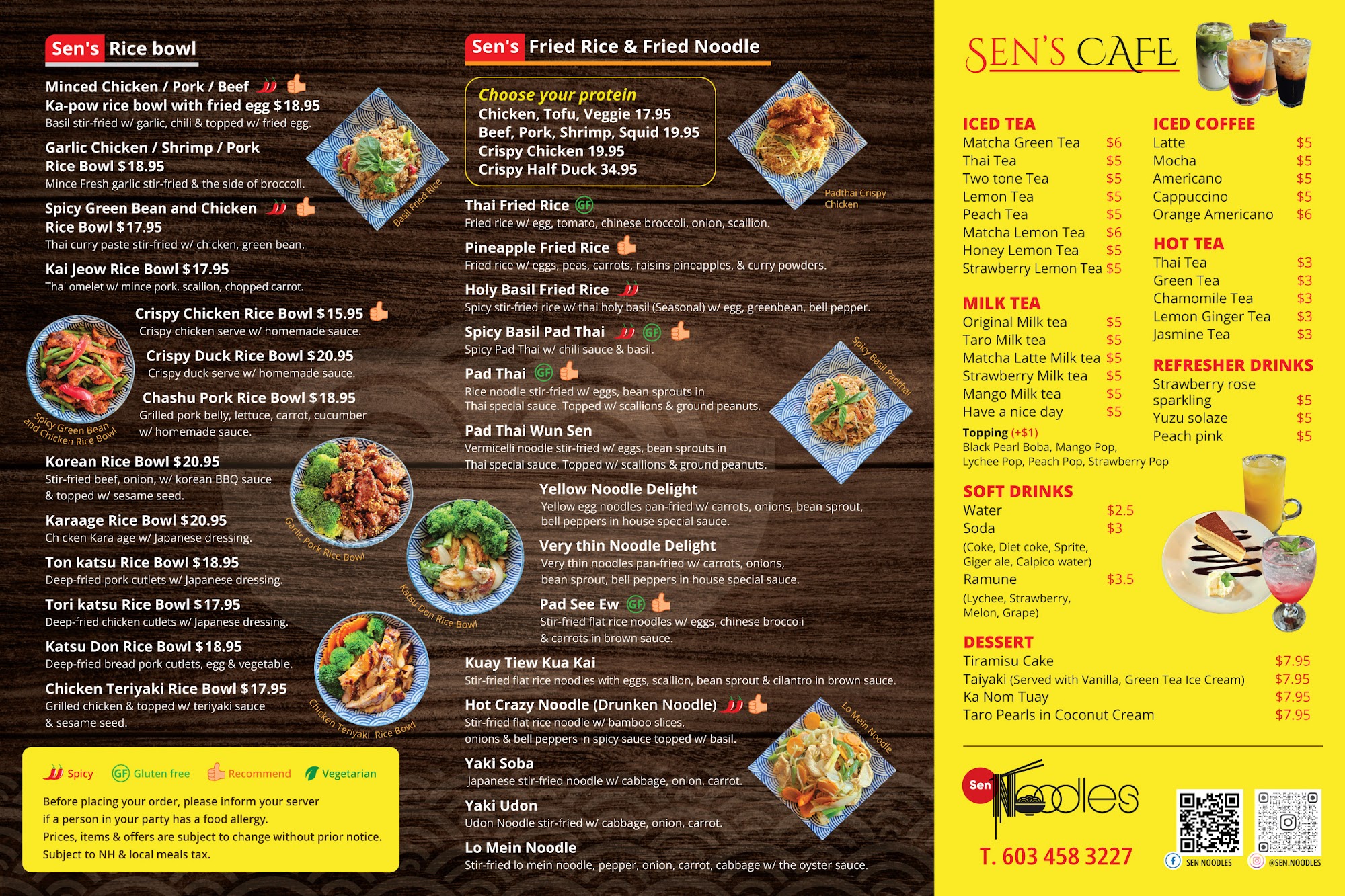 SEN NOODLES Menu