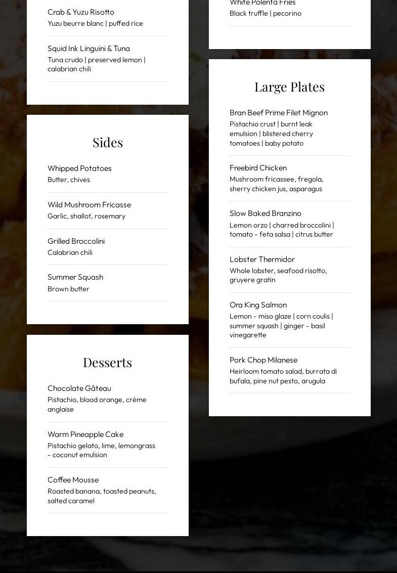Allendale Social Menu