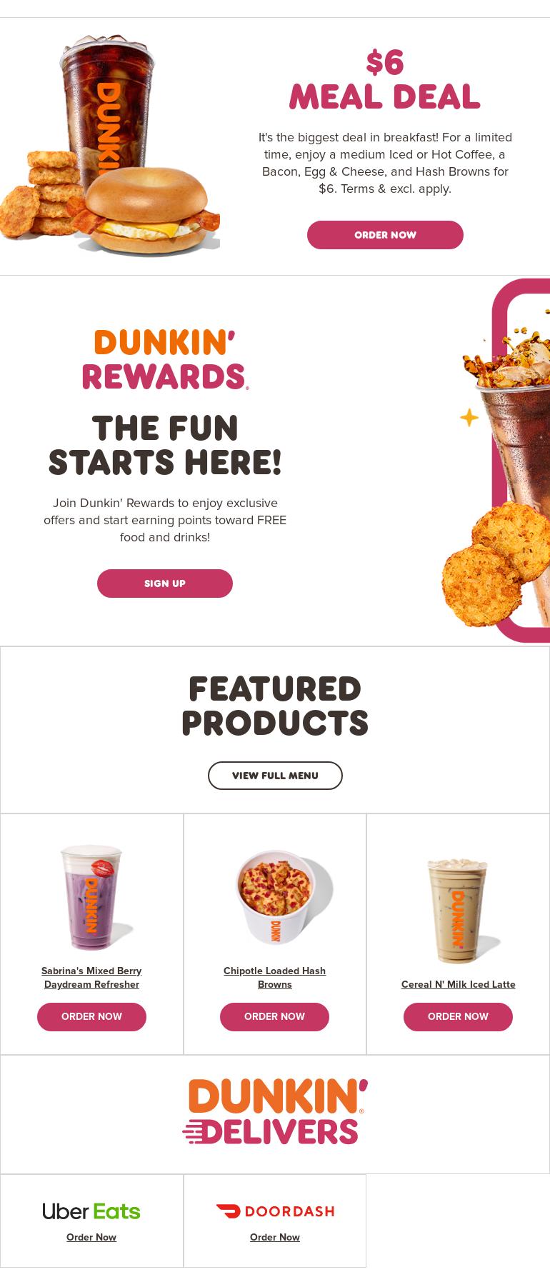 Dunkin' Menu