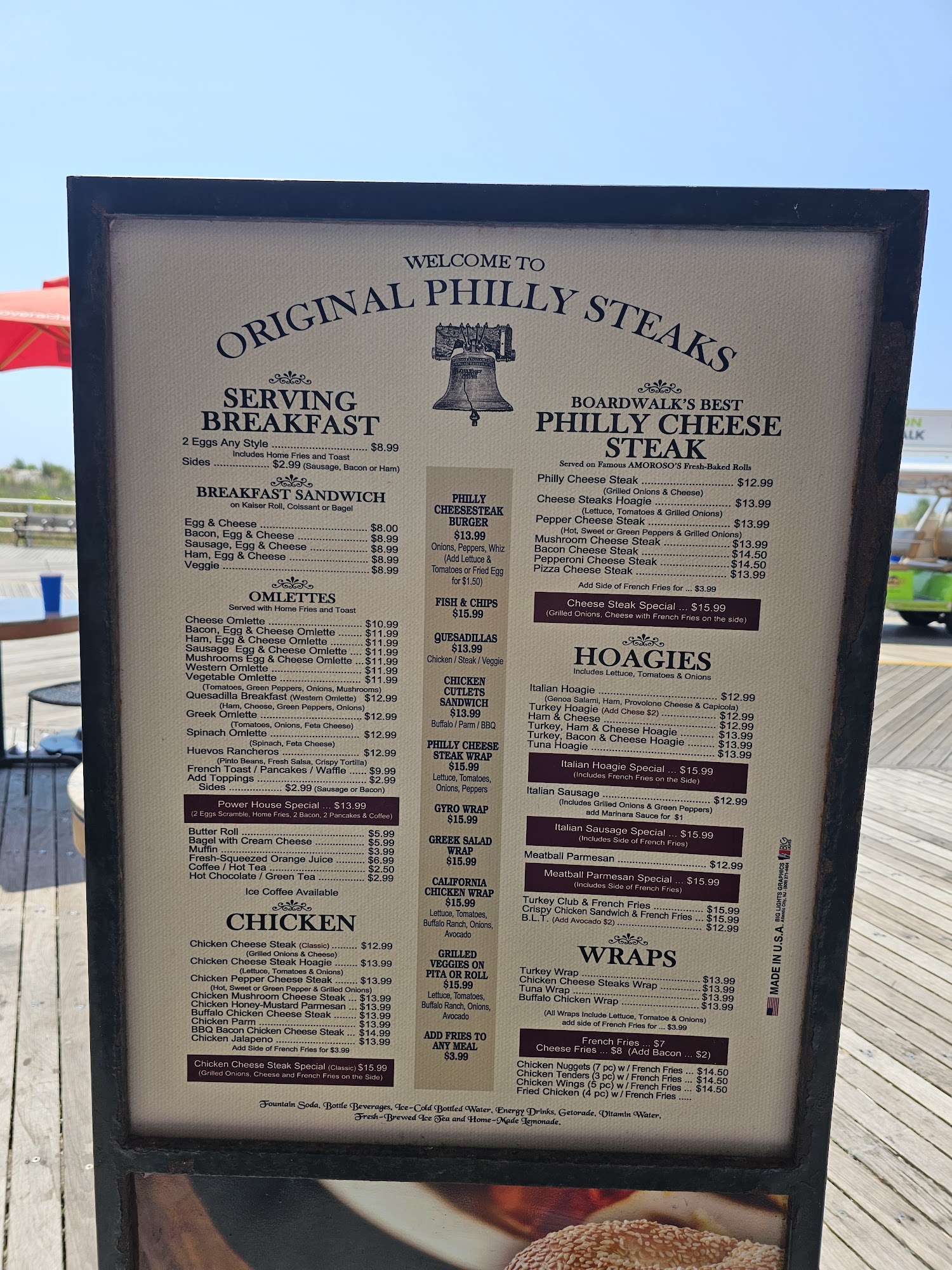Original Philly's Steaks Menu