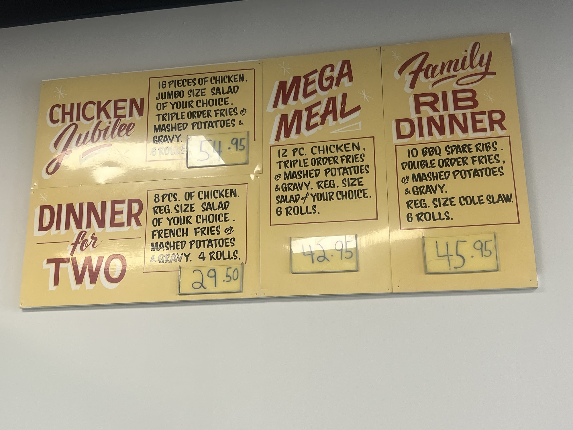 Chicken Holiday Menu