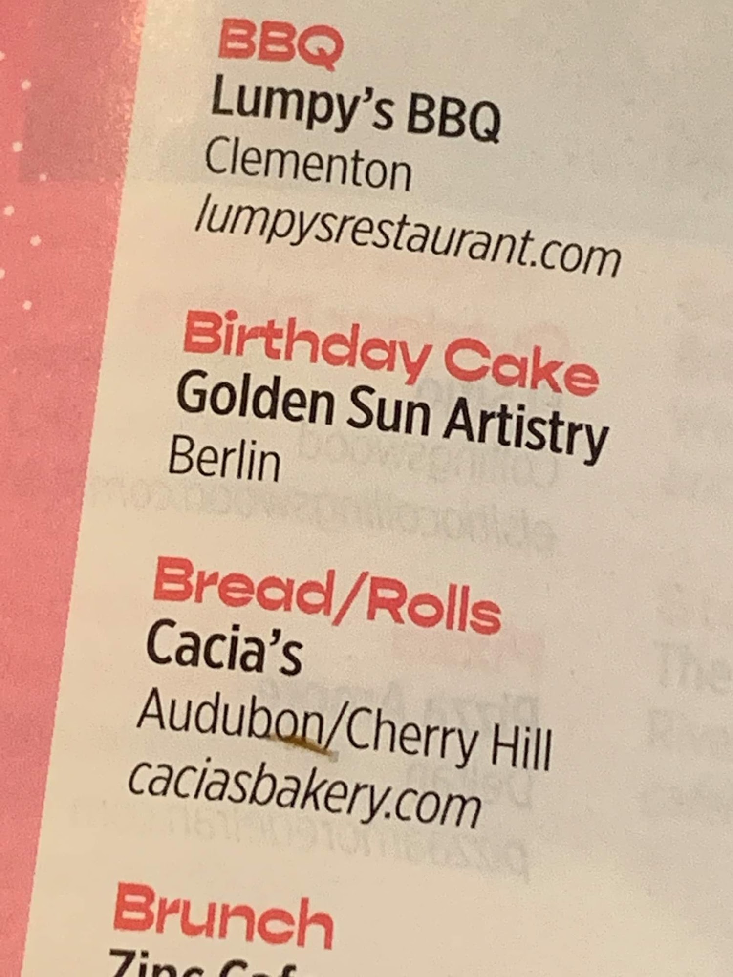 Golden Sun Artistry Menu