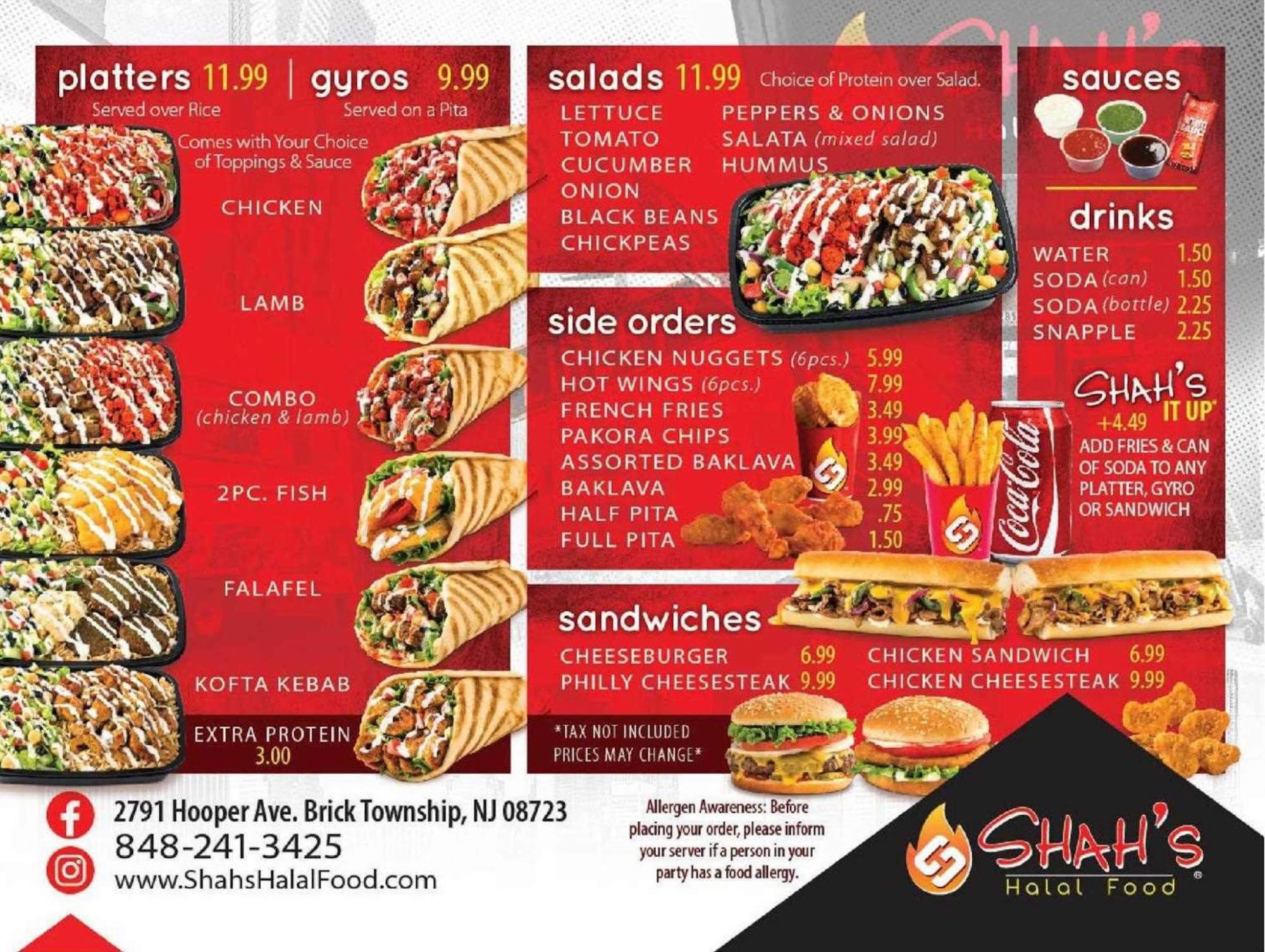 Shah's Halal Food Menu