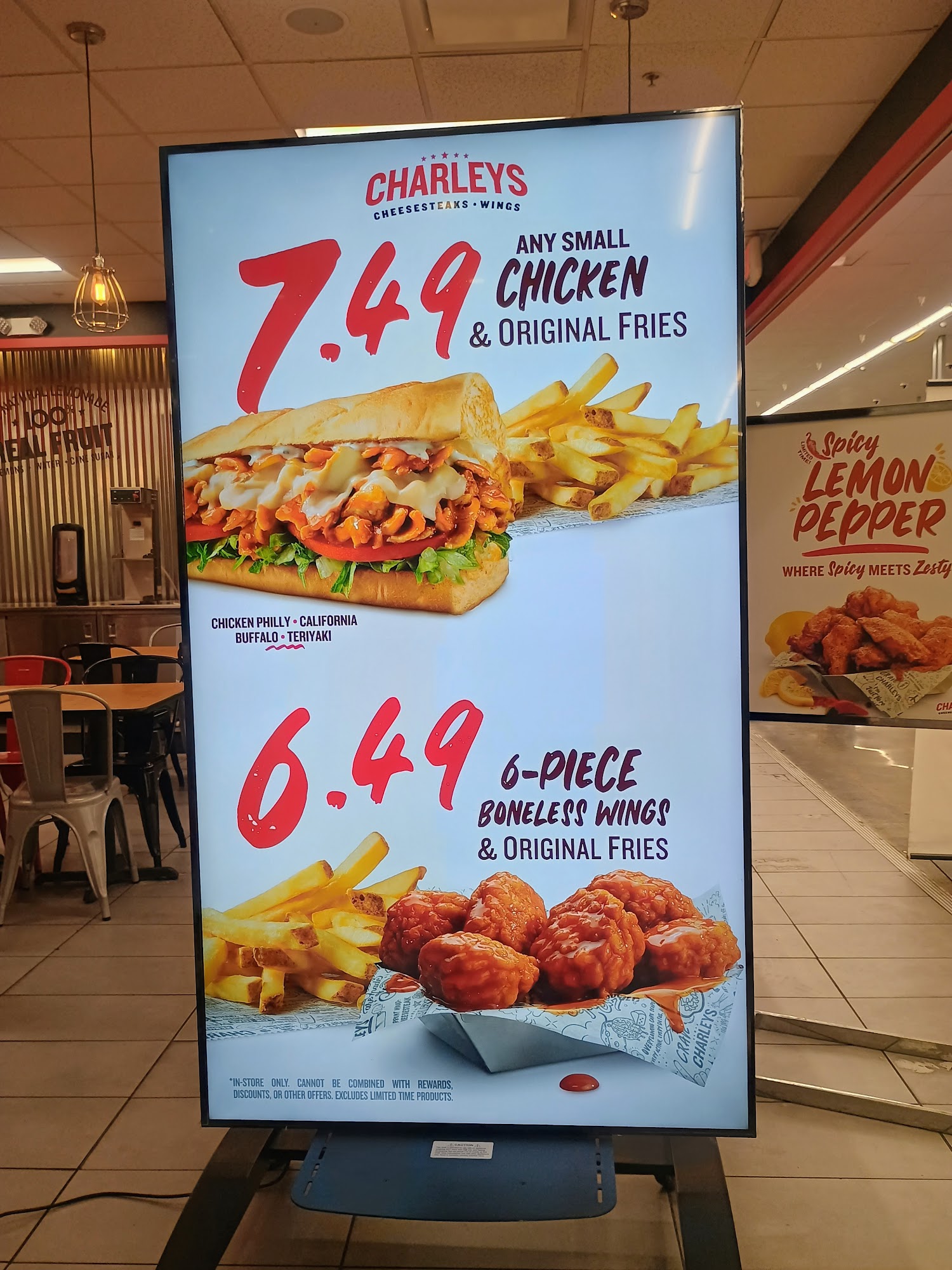 Charleys Cheesesteaks and Wings Menu