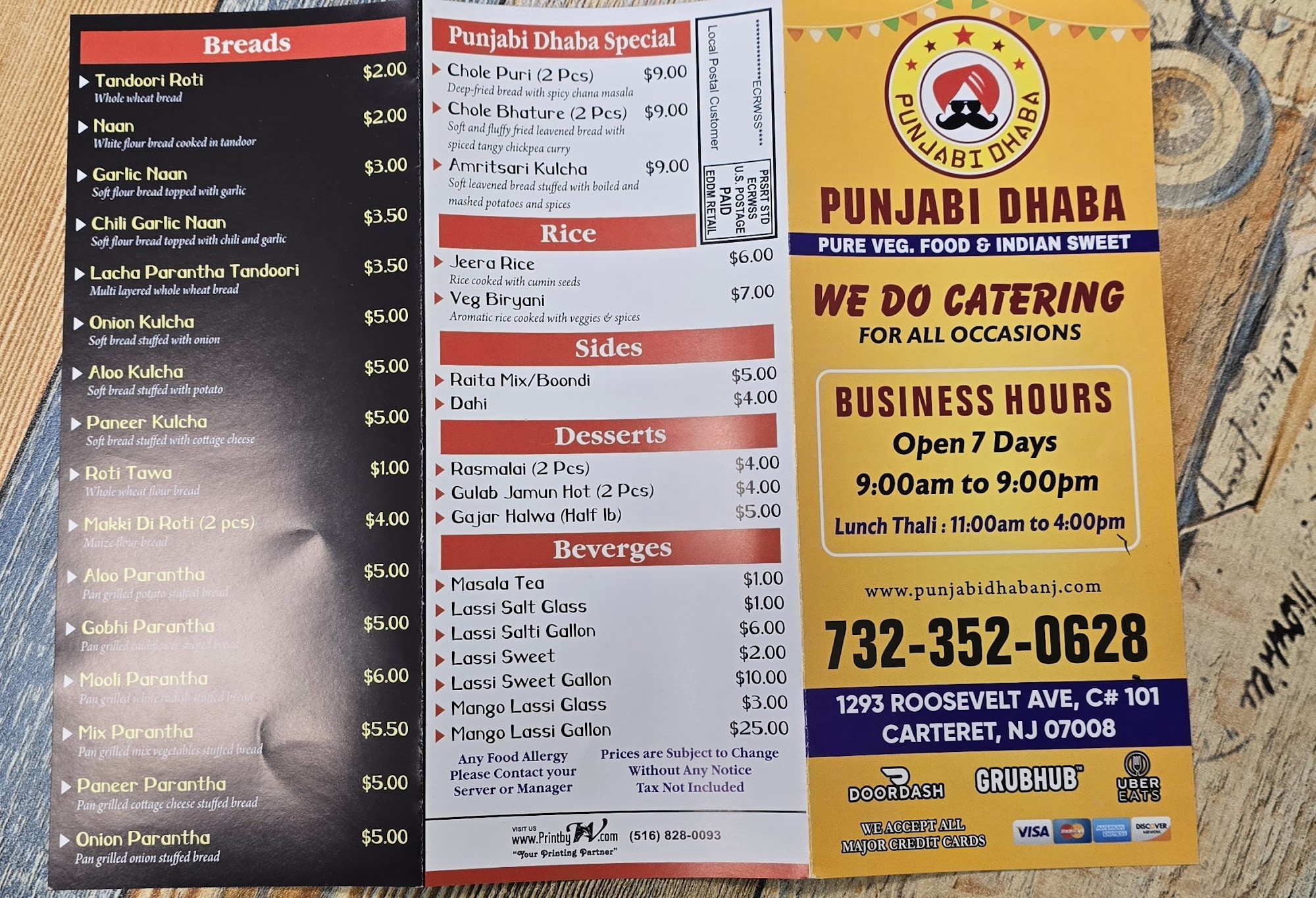Punjabi Dhaba Menu