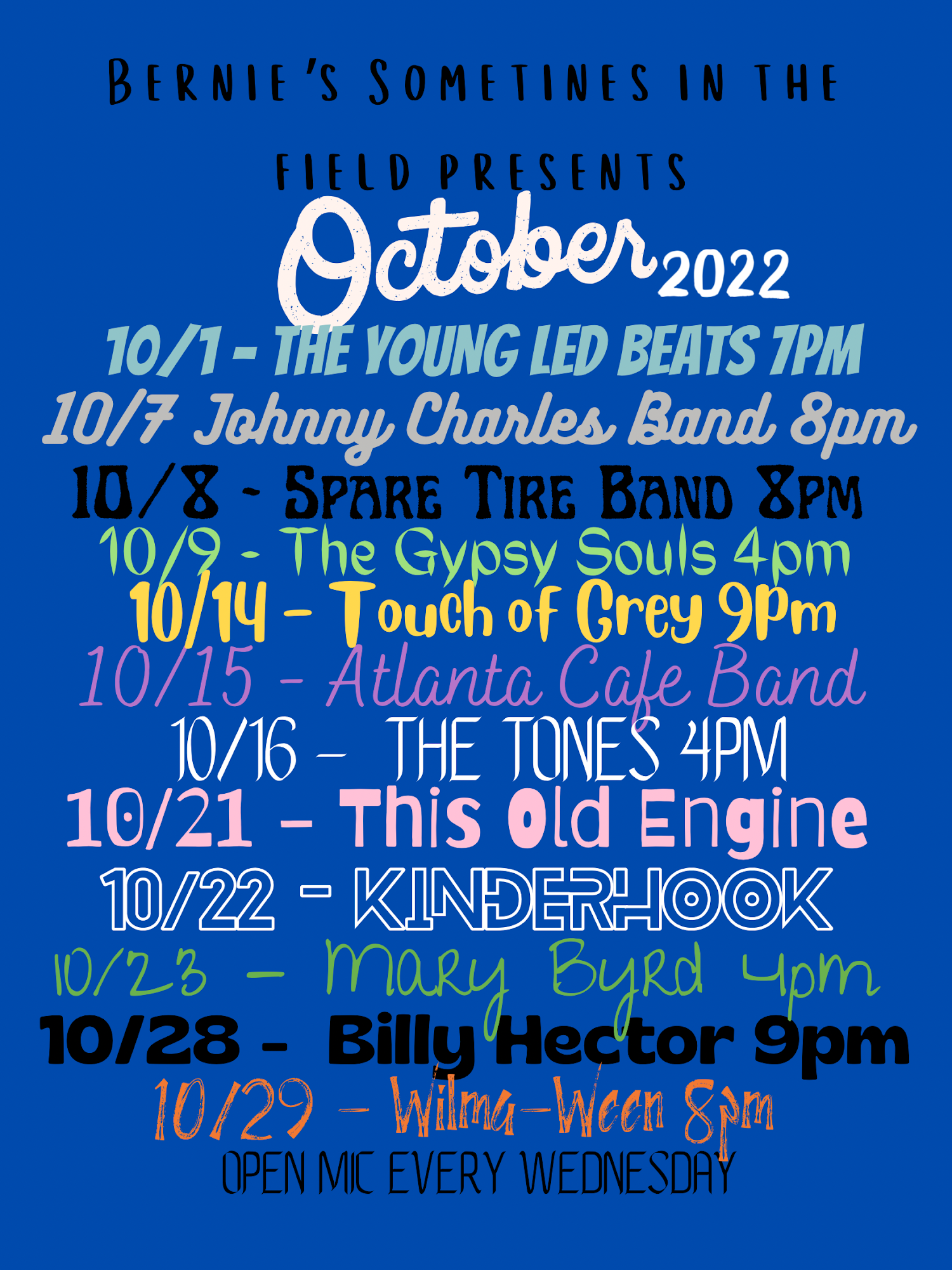 Bernie's Hillside Lounge Menu