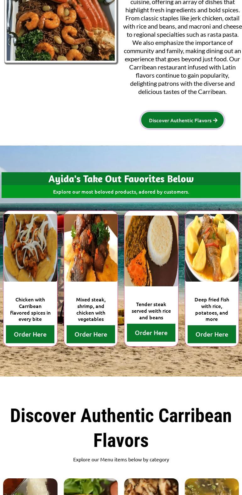 Ayida Let's Eat Restaurant Menu