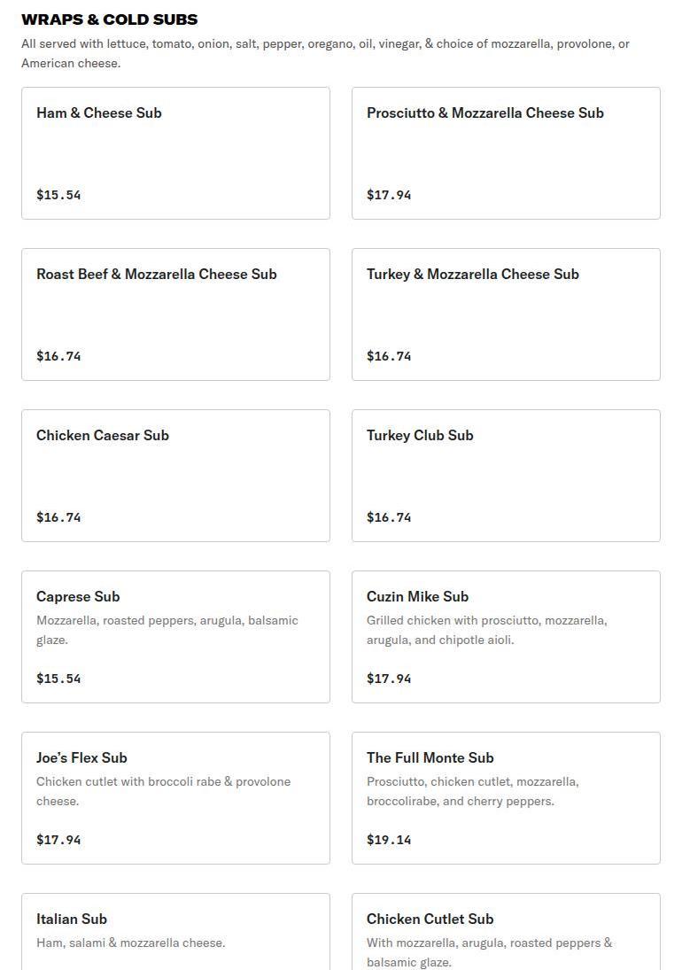 Sal's Deli & Pizza Menu