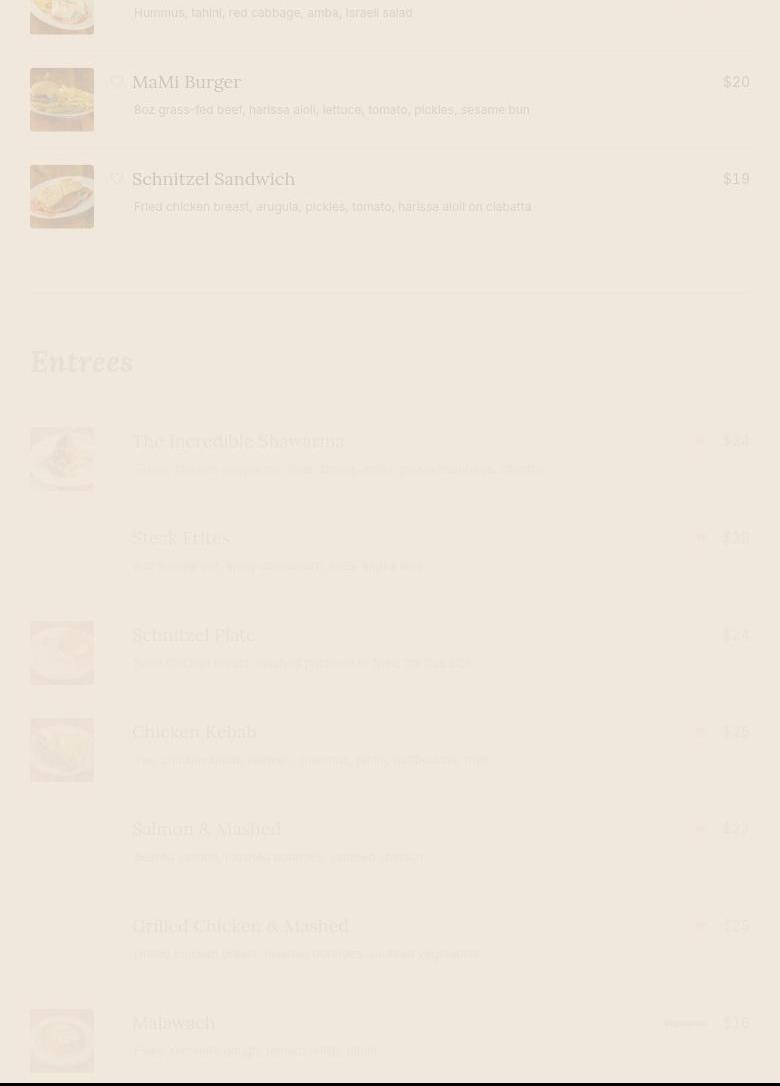 Mami Menu