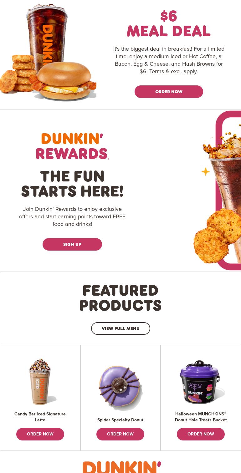 Dunkin' Menu