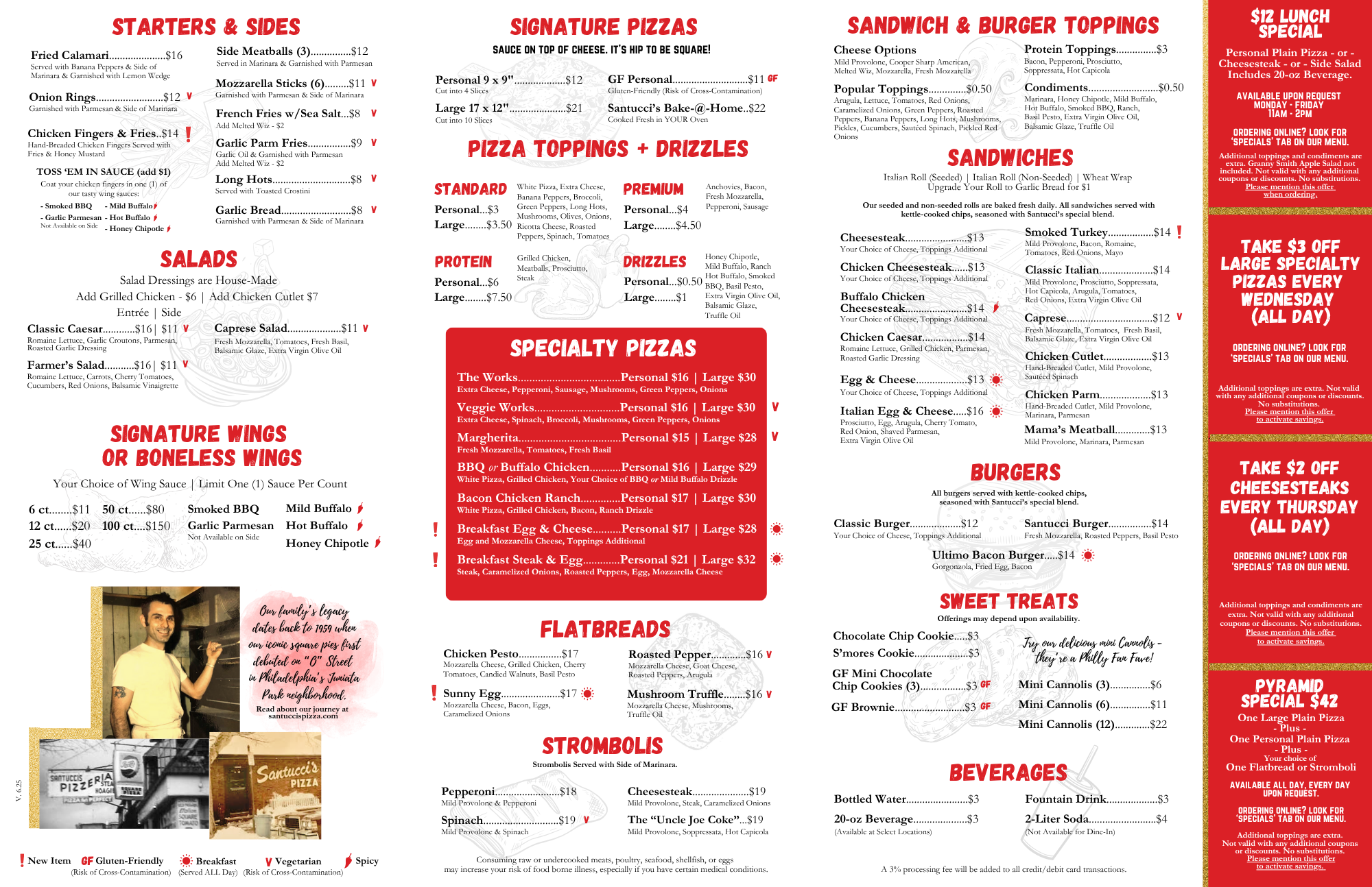 Santucci's Original Square PIzza - Deptford Menu