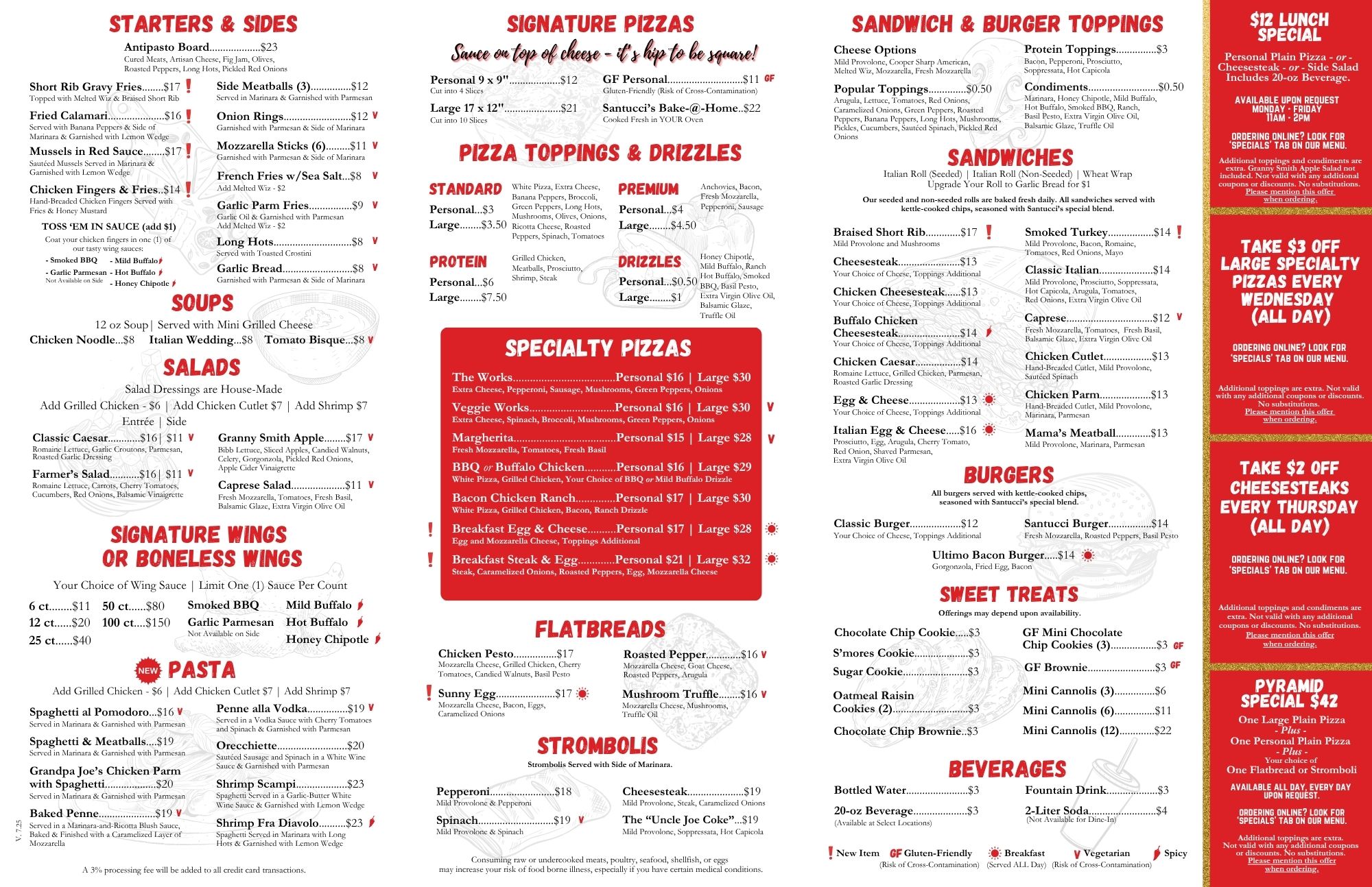 Santucci's Original Square PIzza - Deptford Menu