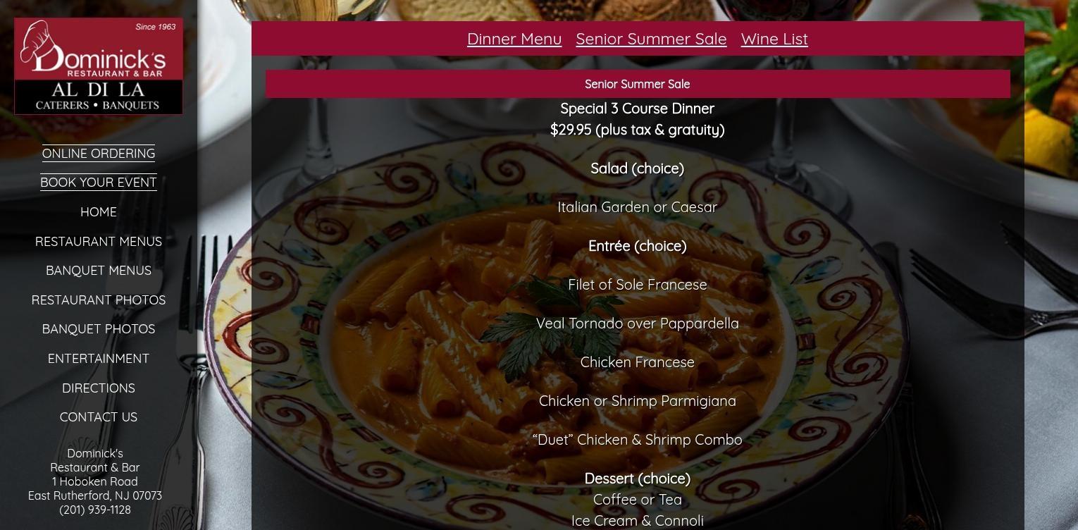Al Di La Italian Bistro Menu