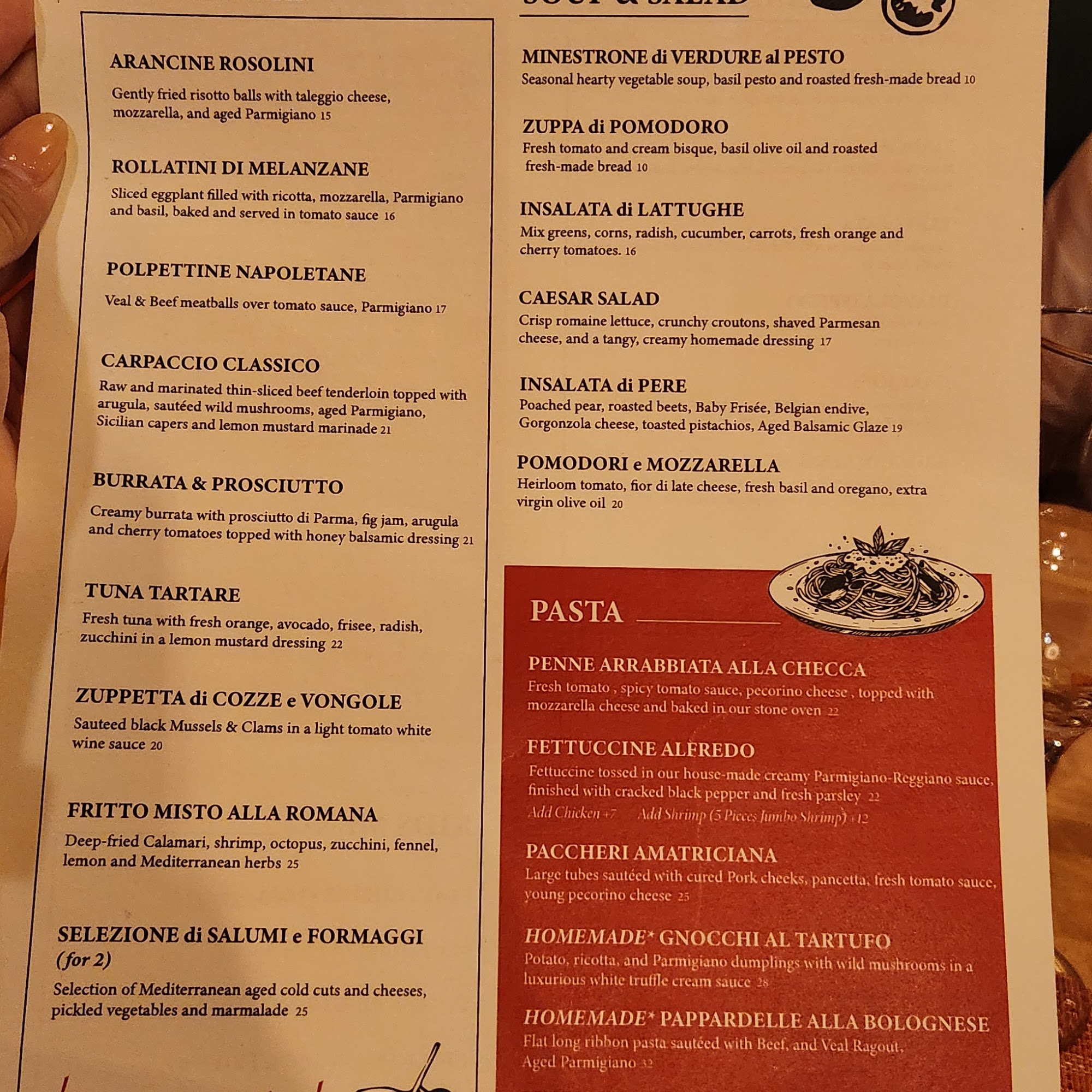 Rosolini Menu