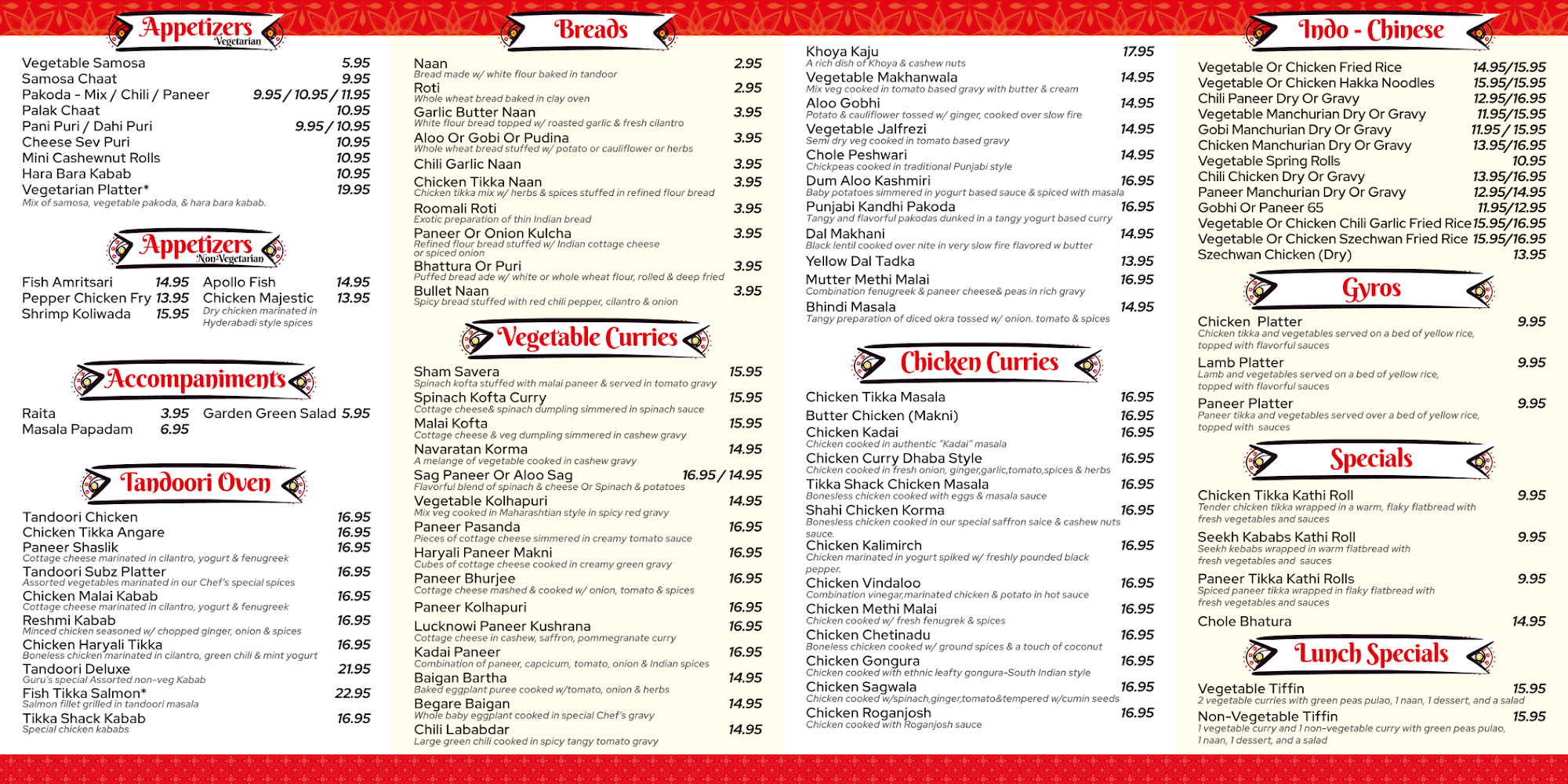 TIKKA SHACK Menu