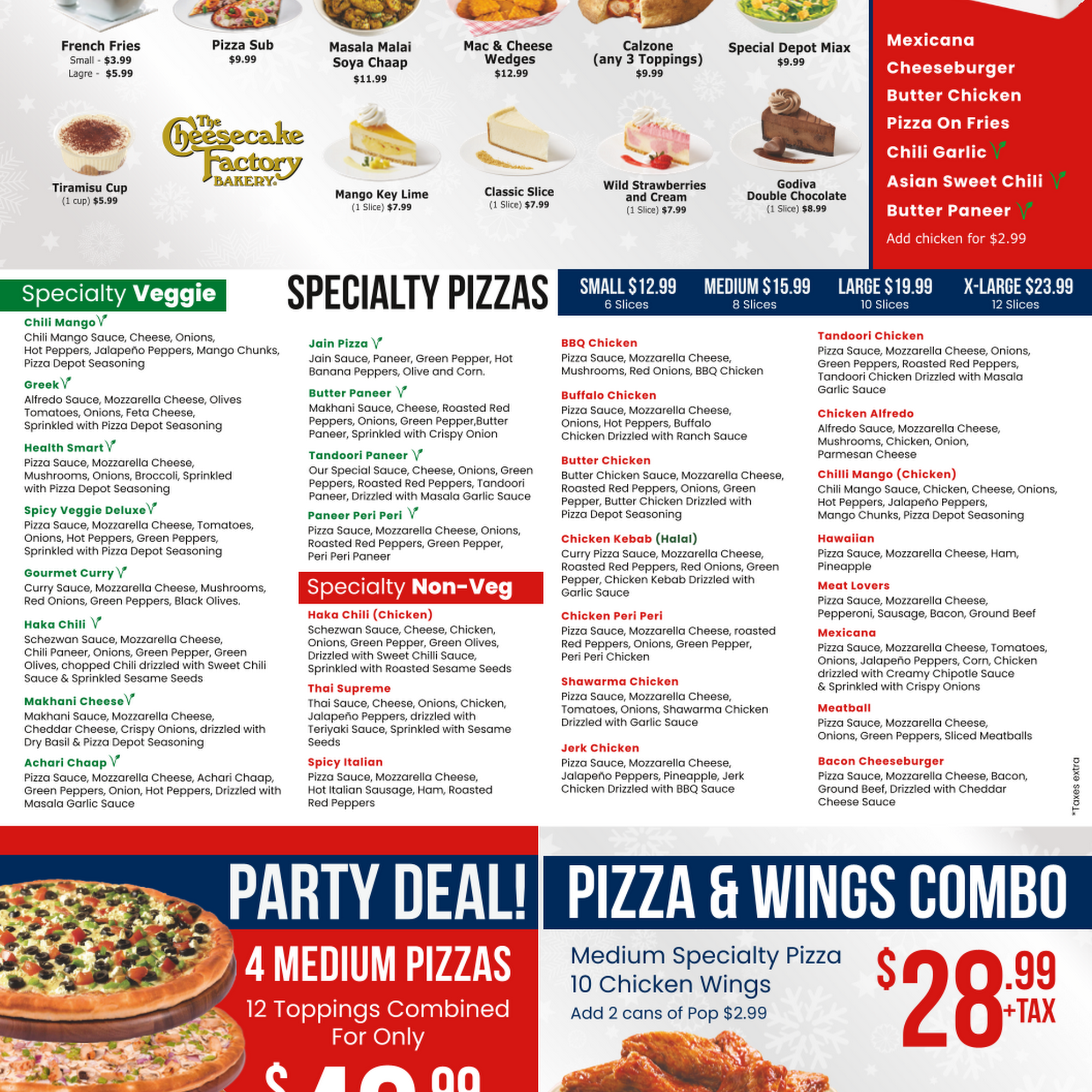 Pizza Depot Menu