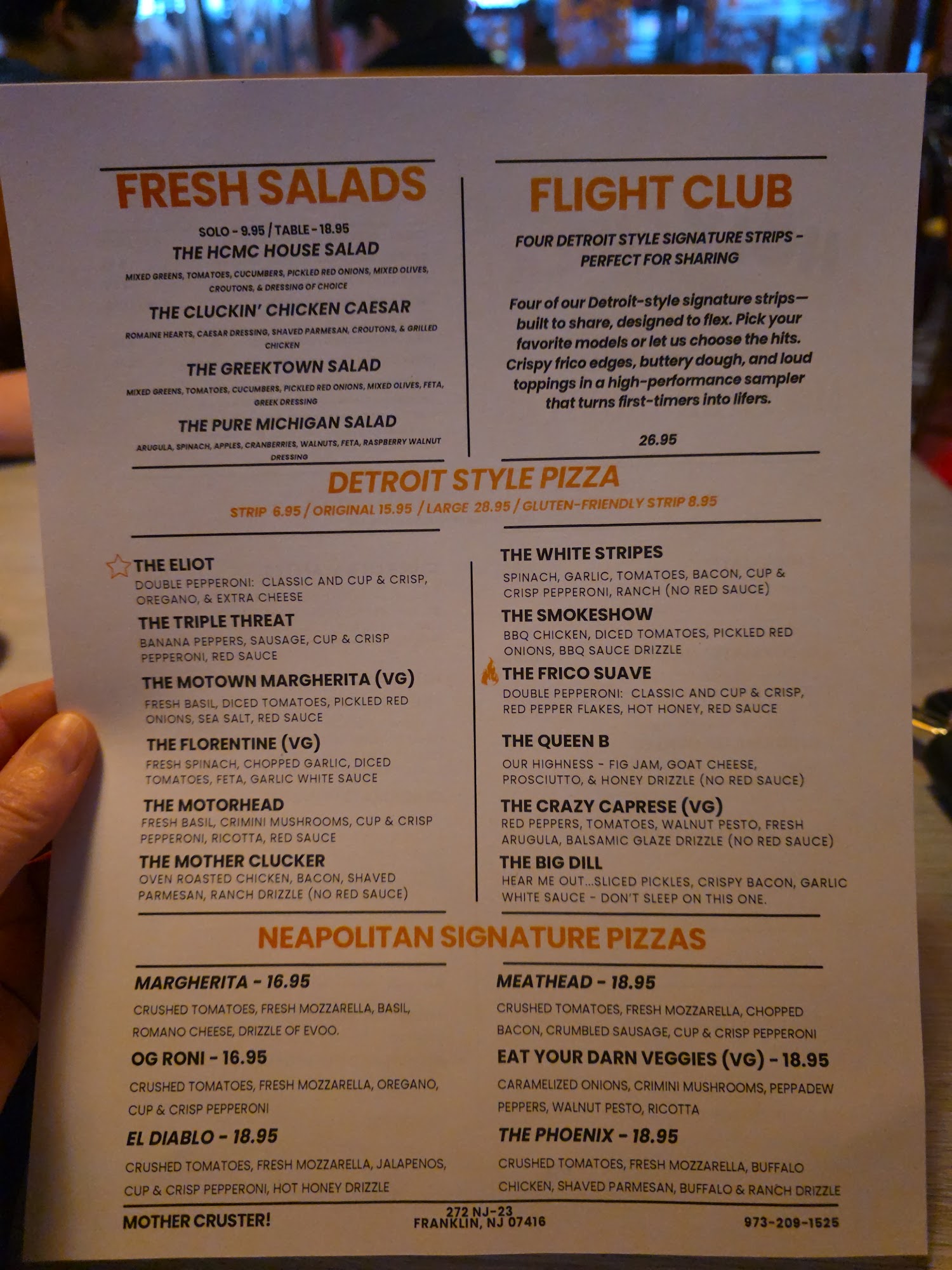 Holy Chick! Mother Cruster! Menu