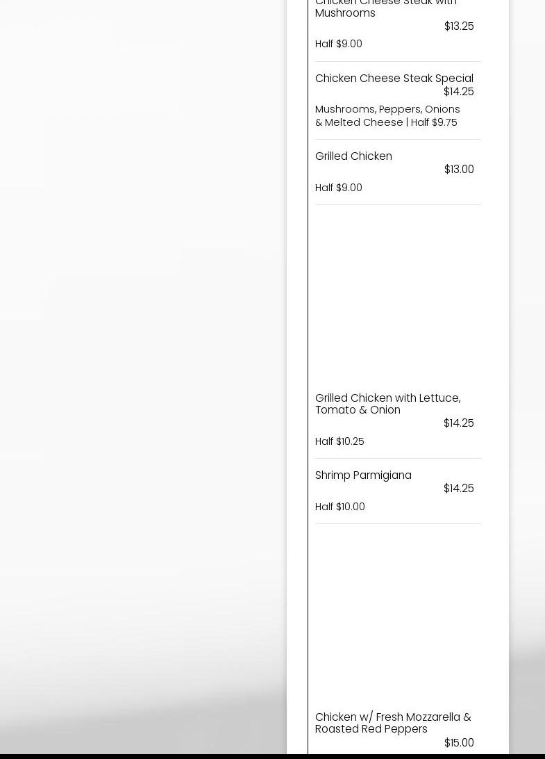 Trevi Italian Restaurant & Pizzeria Menu