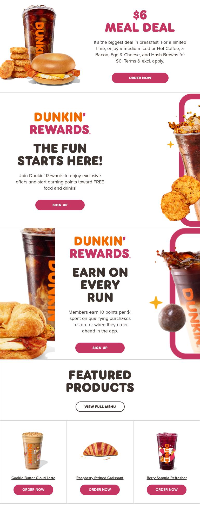 Dunkin' Menu