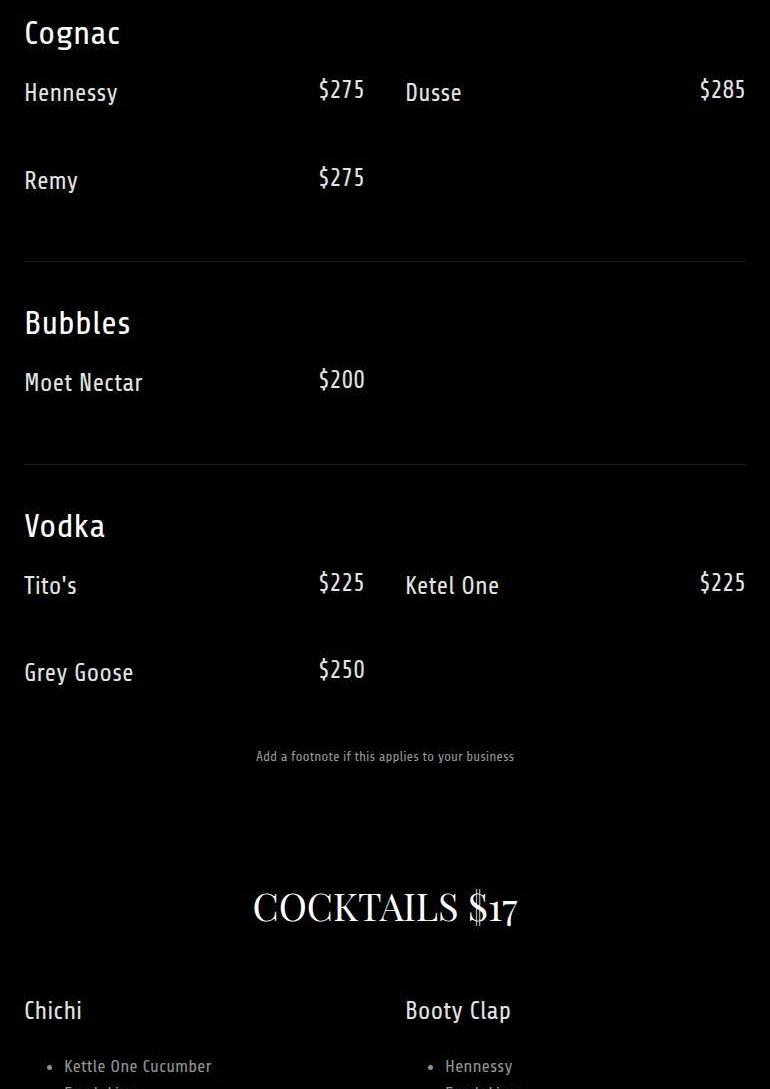 82 Oak Bar & Bistro Menu