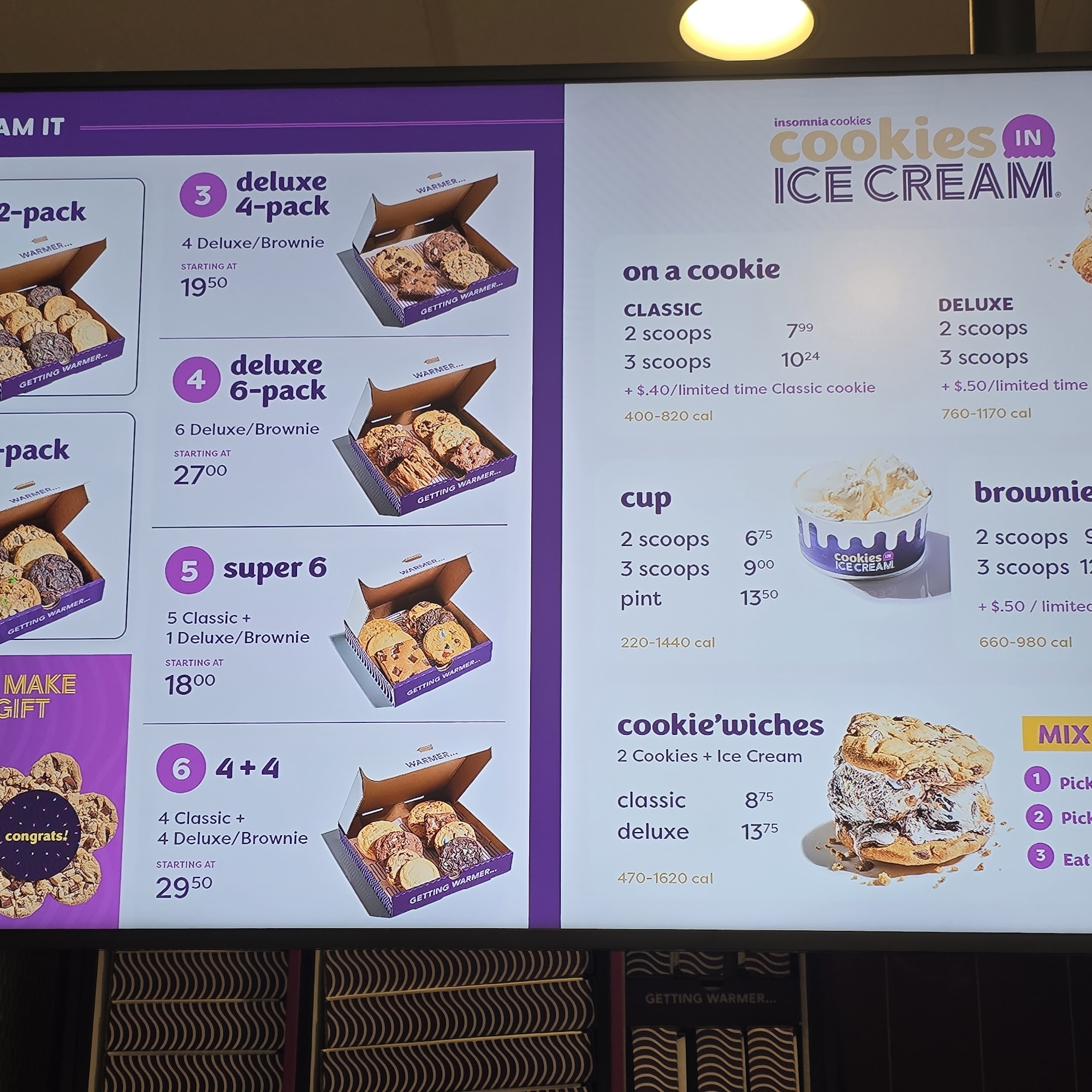 Insomnia Cookies Menu
