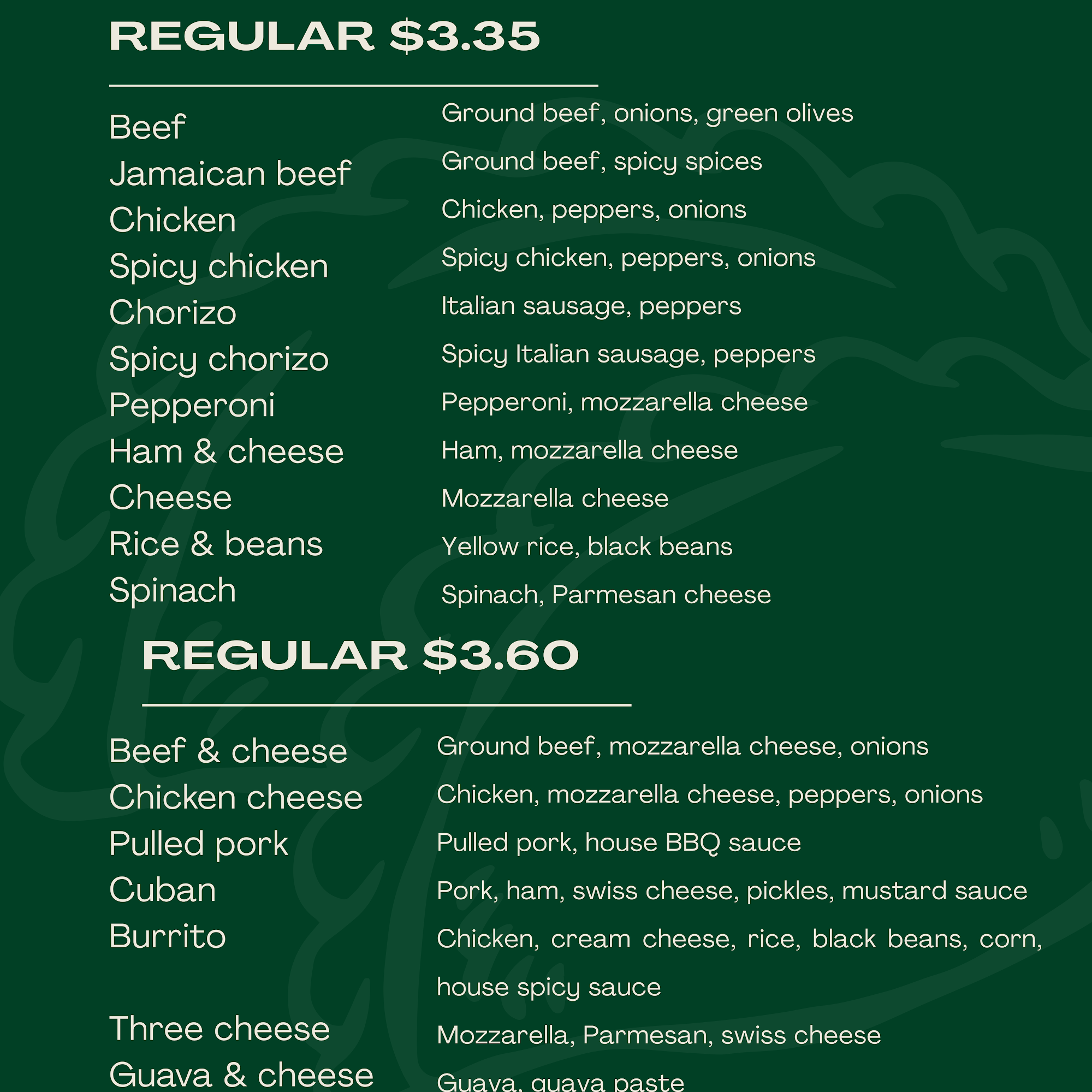 AROMA Horno y Café Menu
